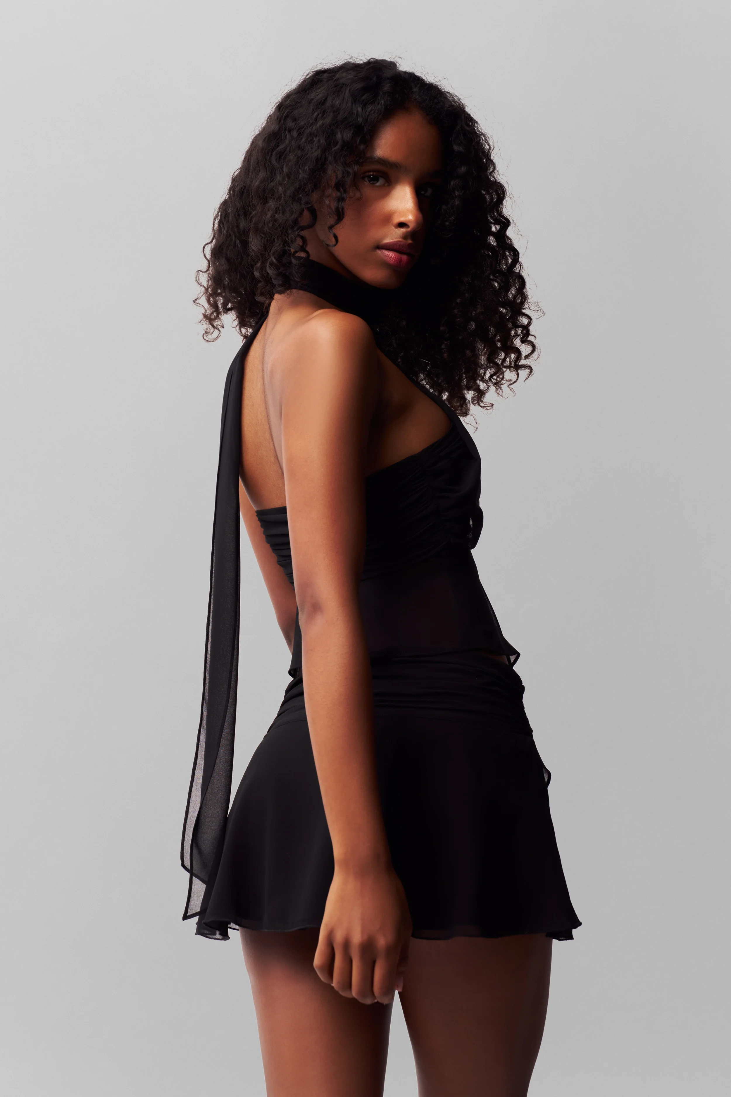 Chiffon Slit Mini Skirt - Image 6