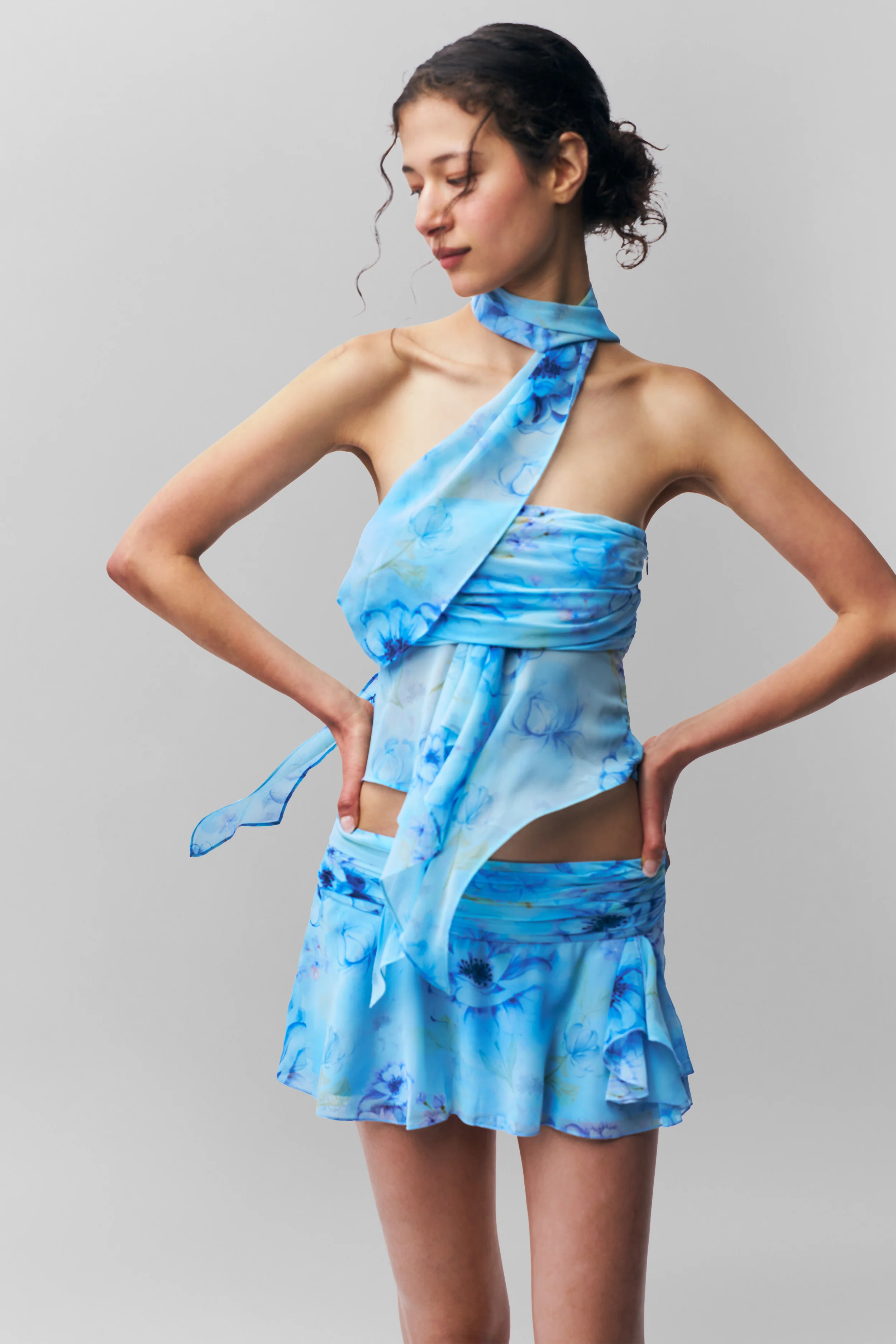 Chiffon Slit Mini Skirt - Image 5