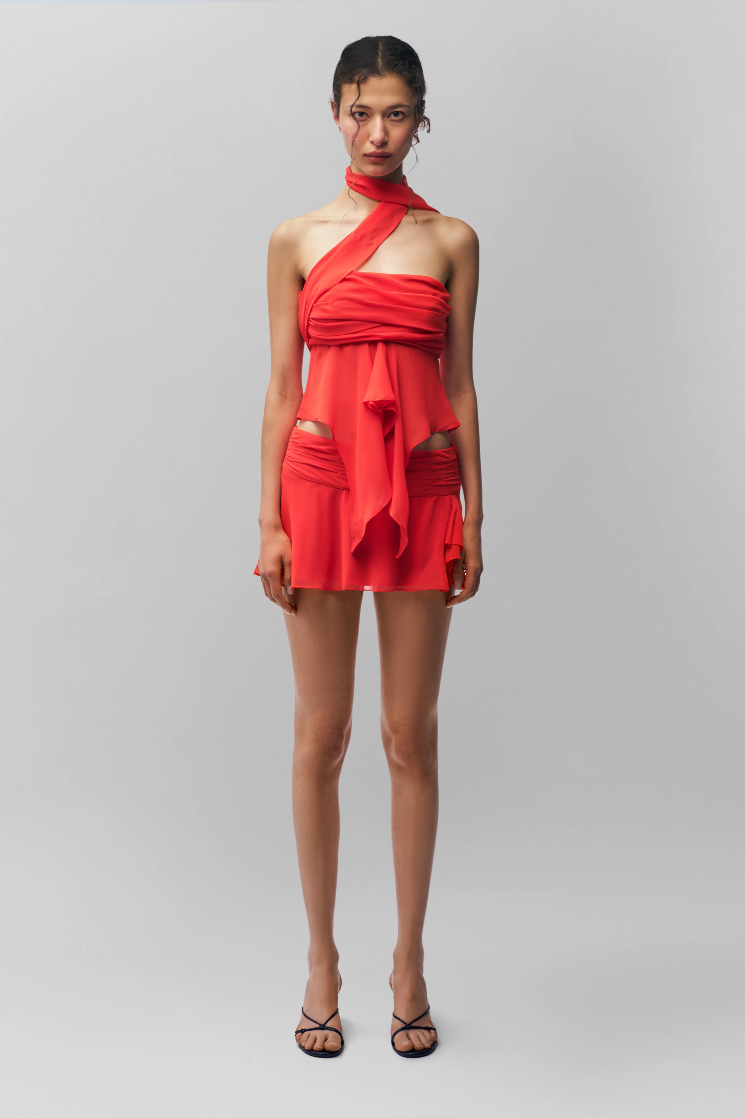 Chiffon Slit Mini Skirt - Image 3