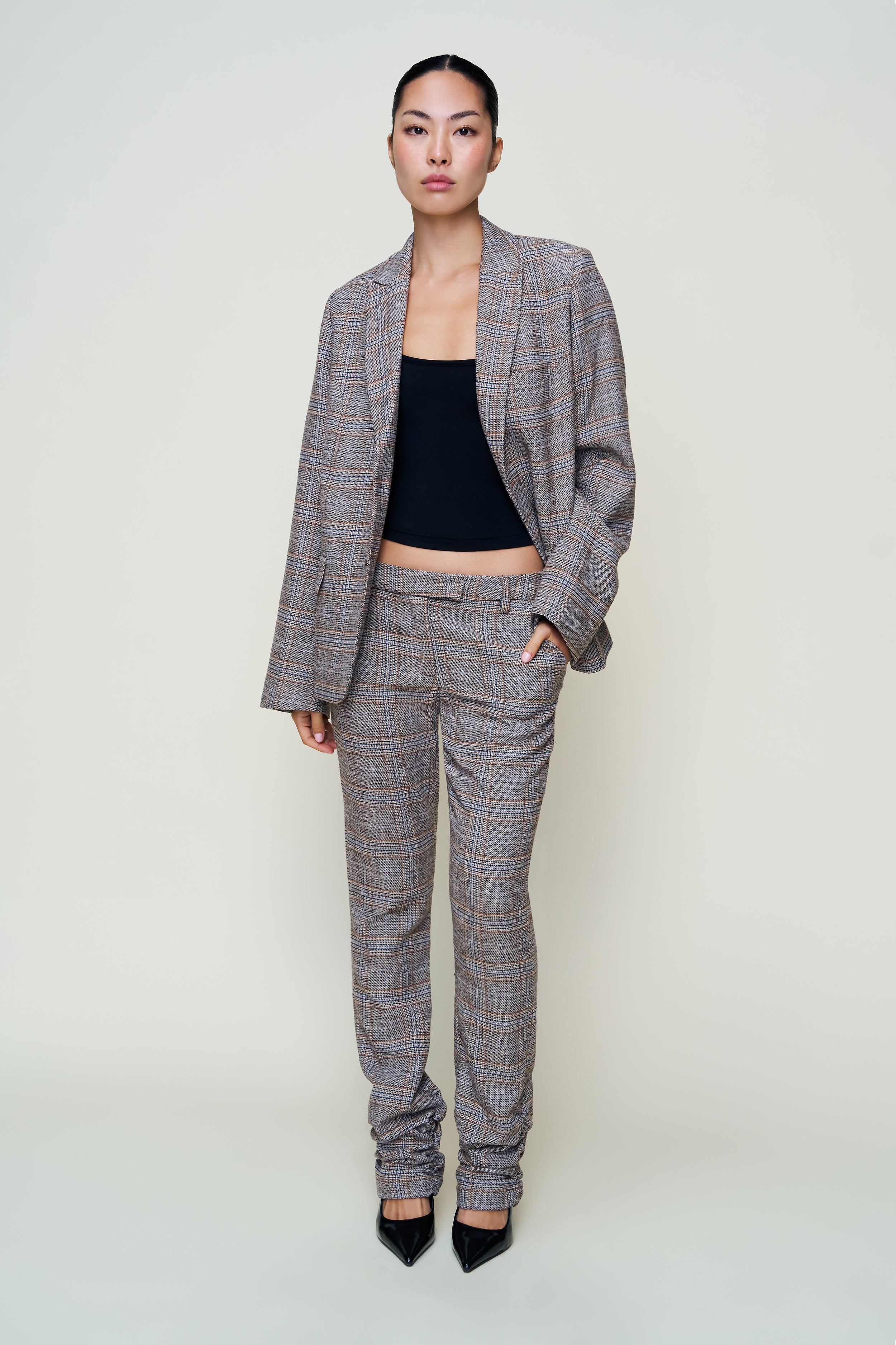 Cora Ruched Hem Tartan Pant - Image 5