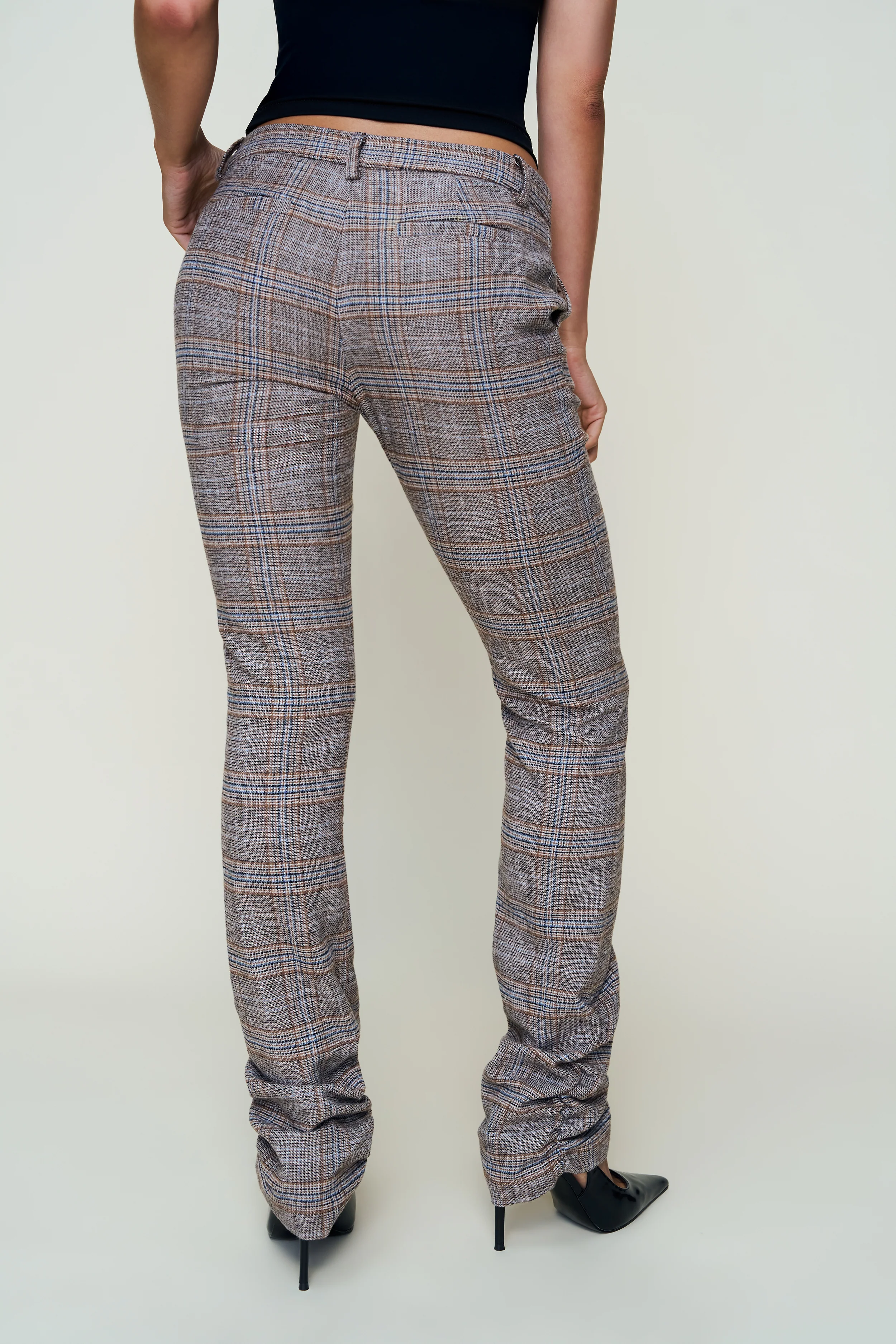 Cora Ruched Hem Tartan Pant - Image 6