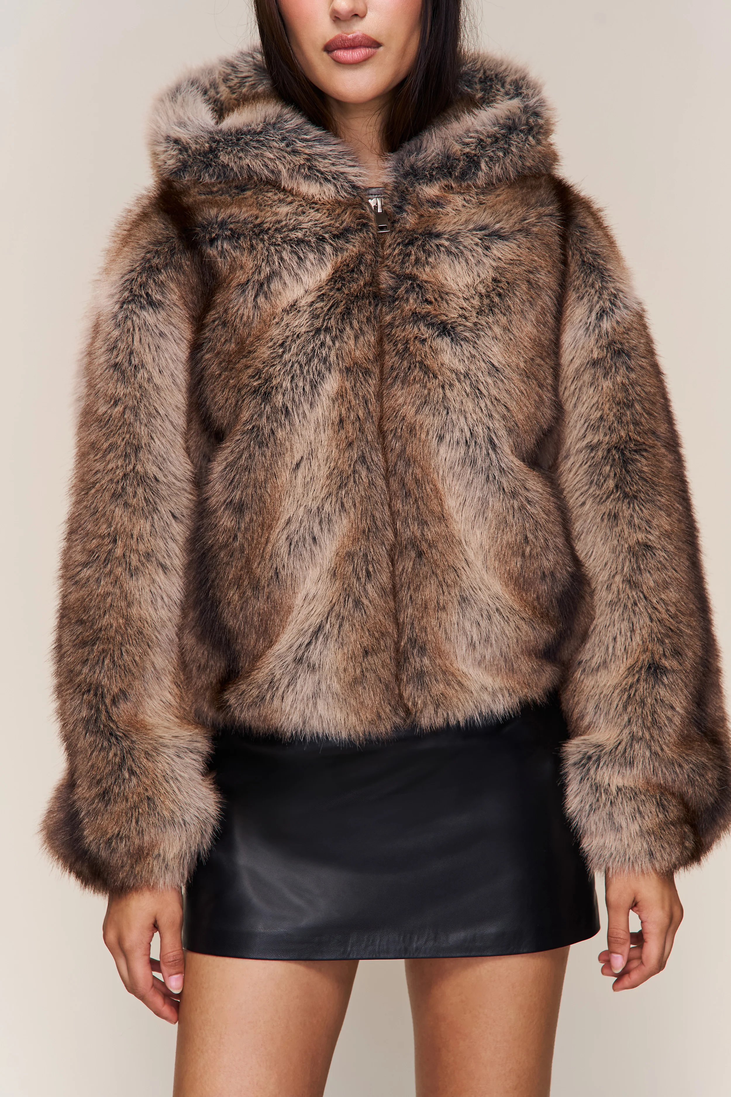 Cosette Cropped Faux Fur Jacket - Image 3