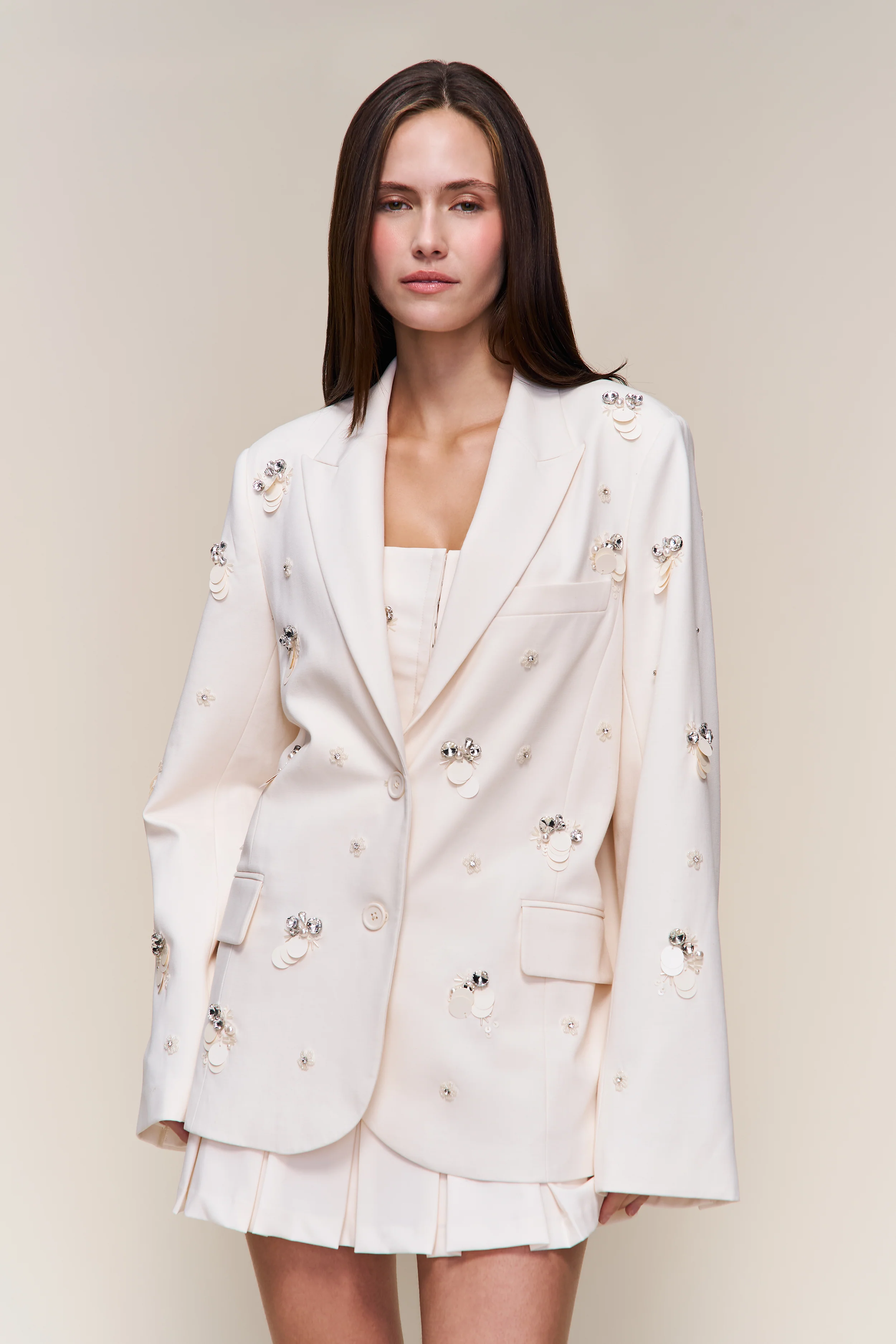Embellished Oversized Blazer