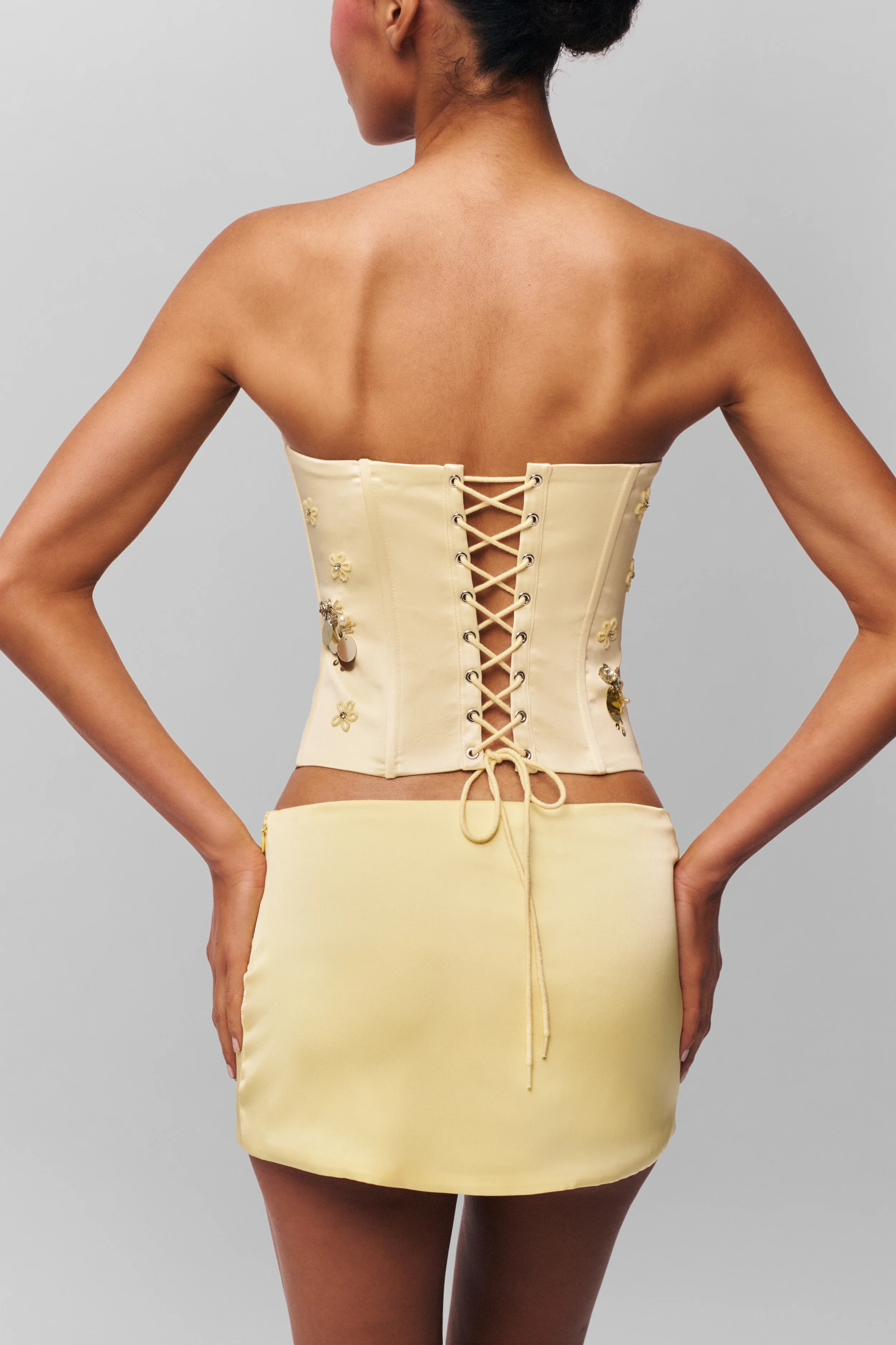 Embellished Satin Corset - Image 4