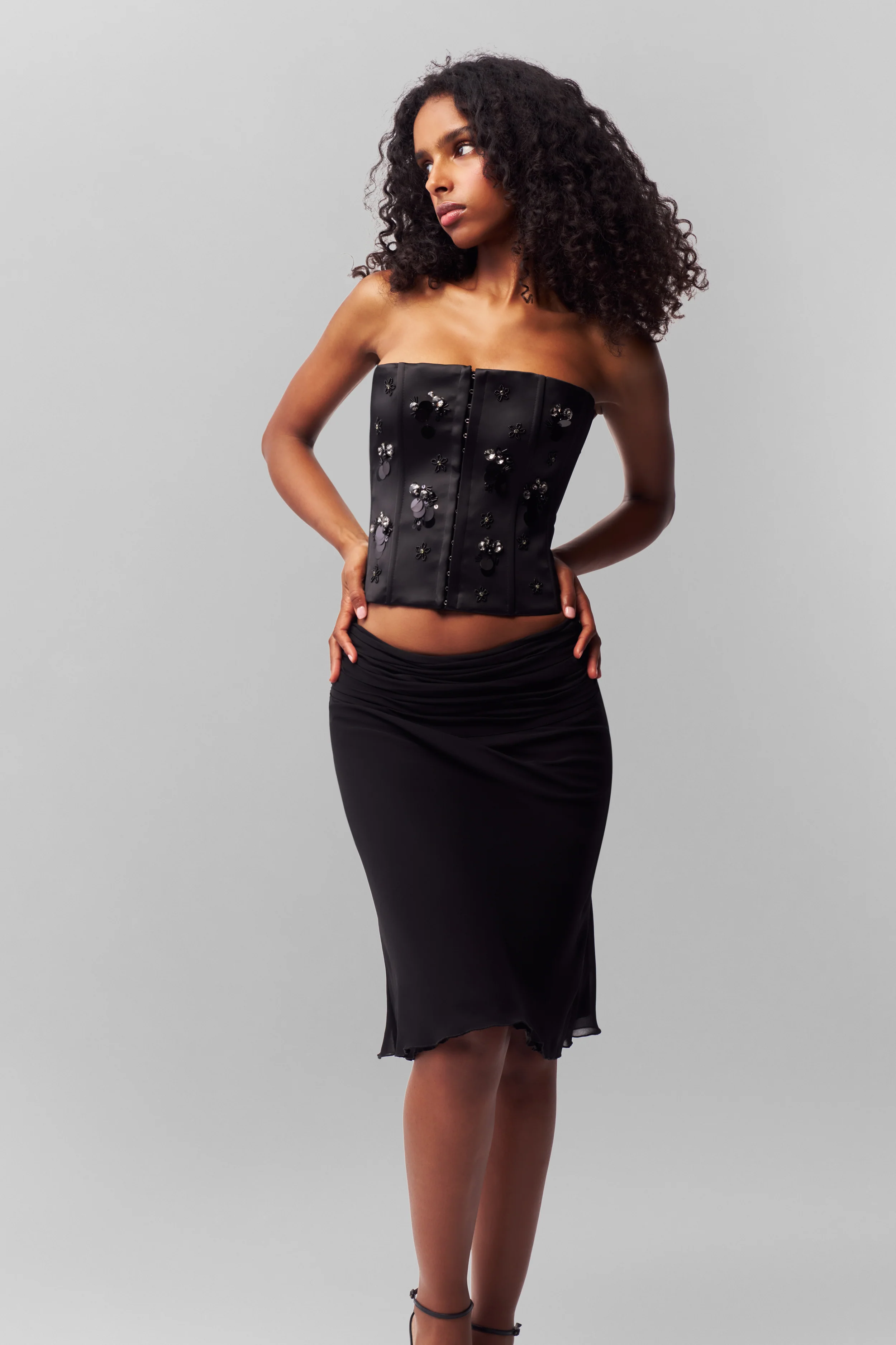 Embellished Satin Corset - Image 2