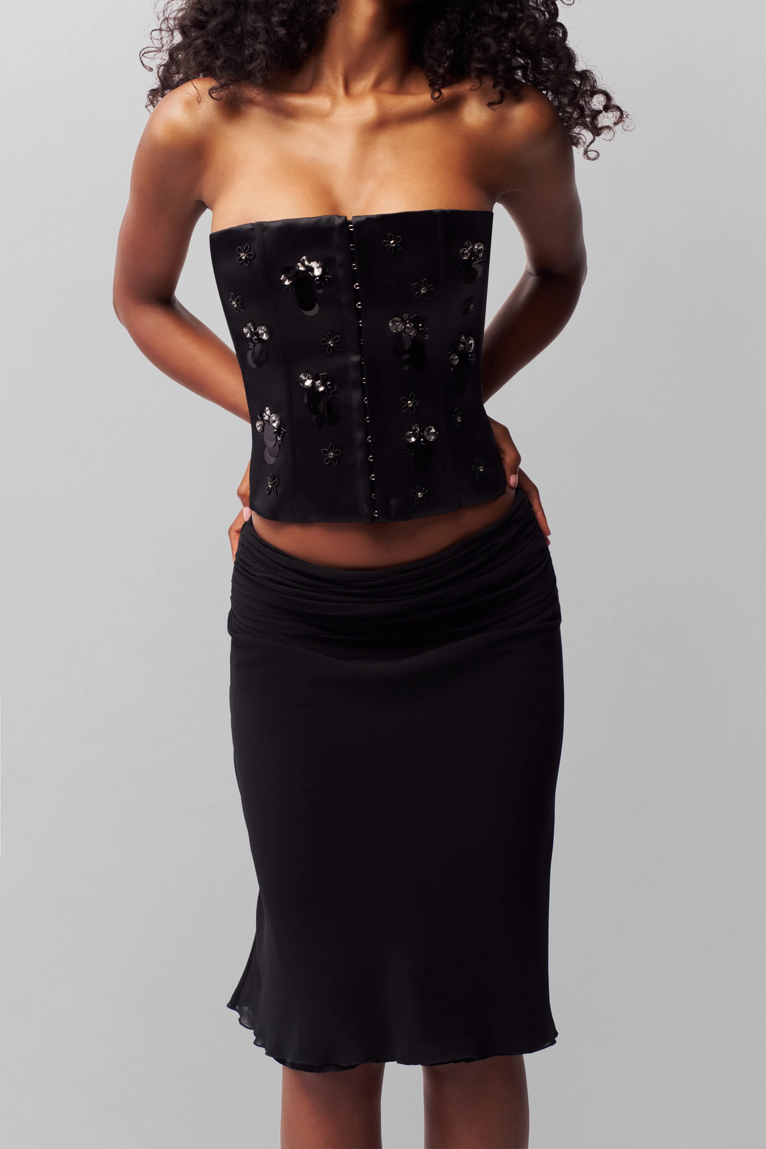 Embellished Satin Corset - Image 3
