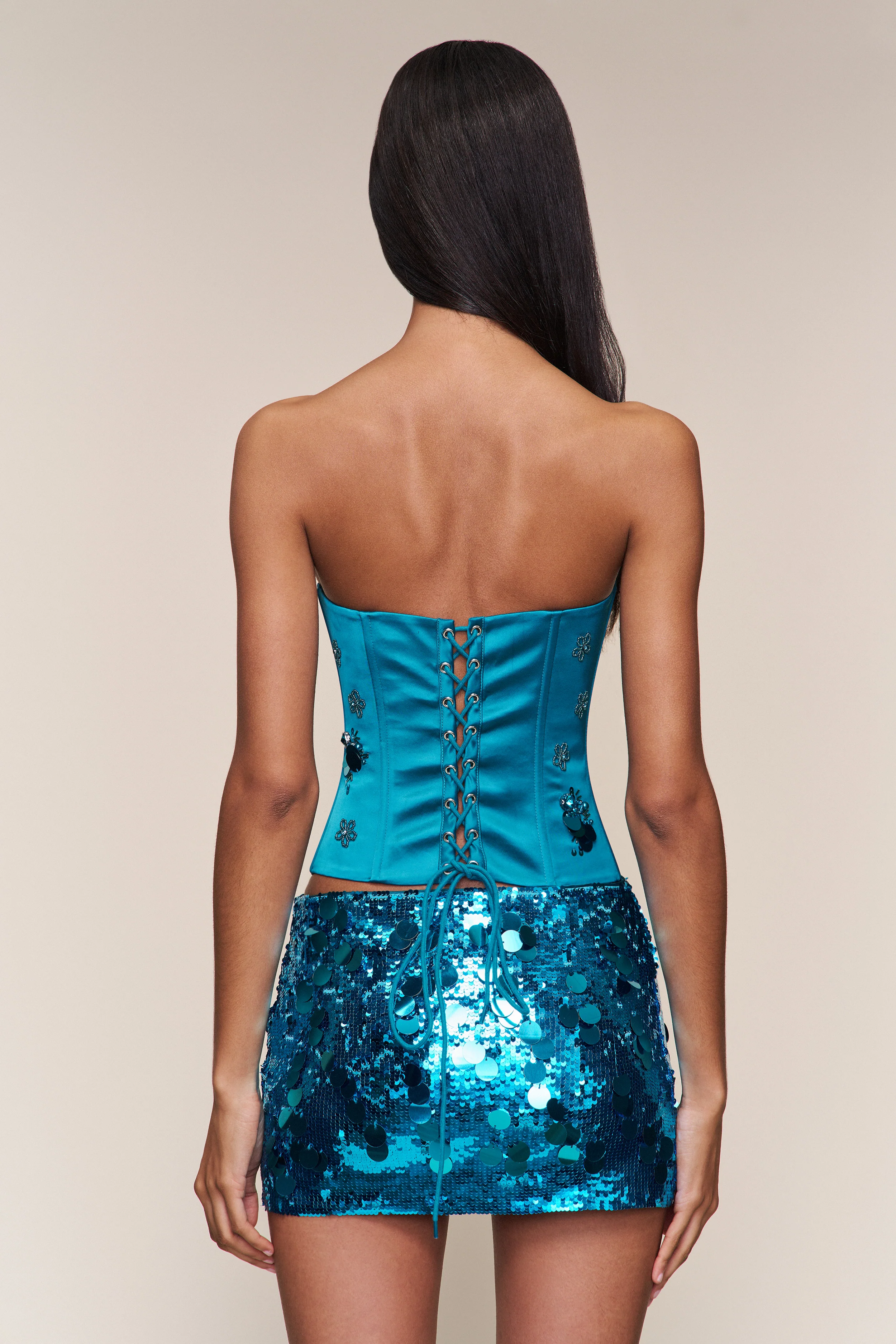 Embellished Satin Corset - Image 5