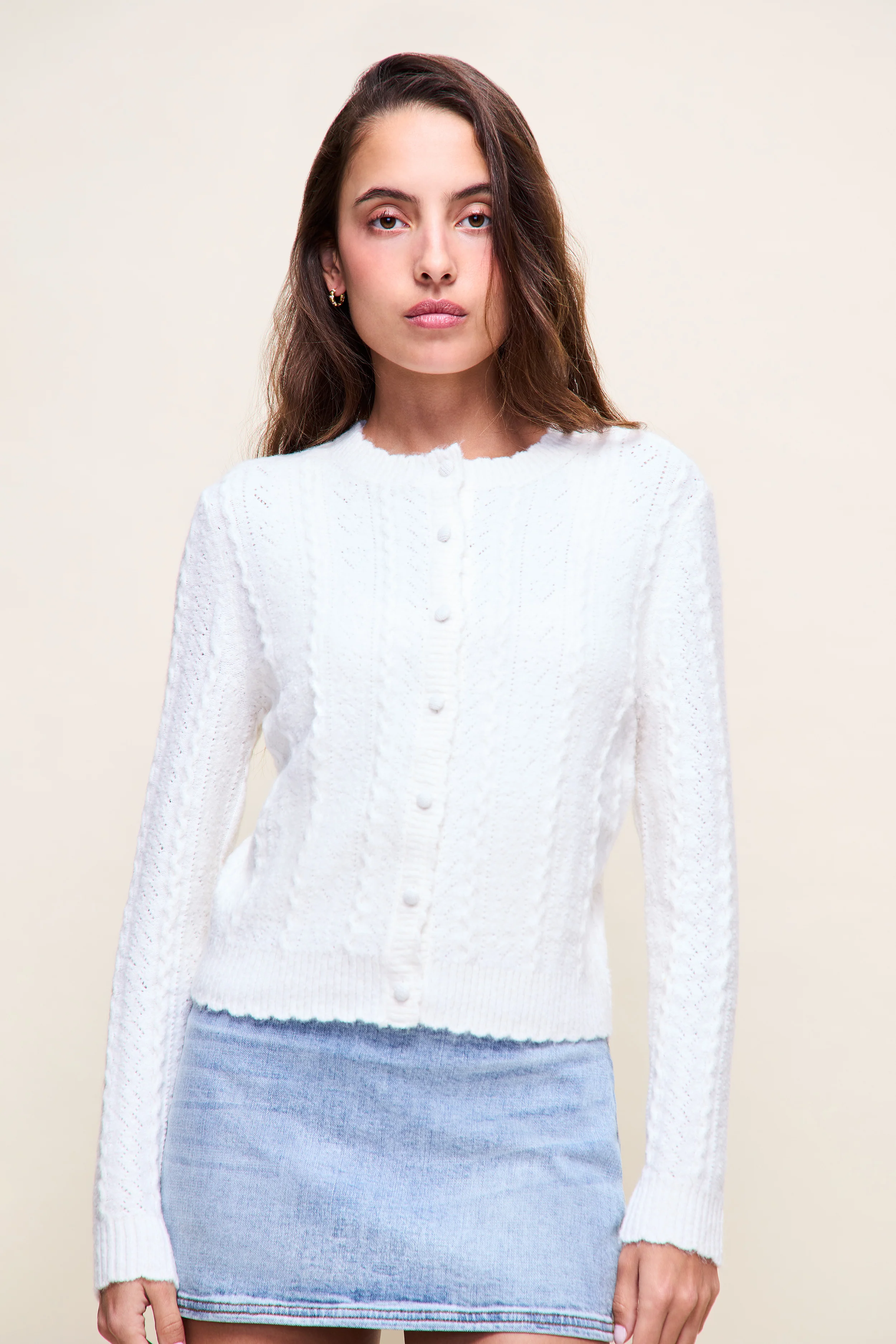 Evelina Pointelle Cardigan