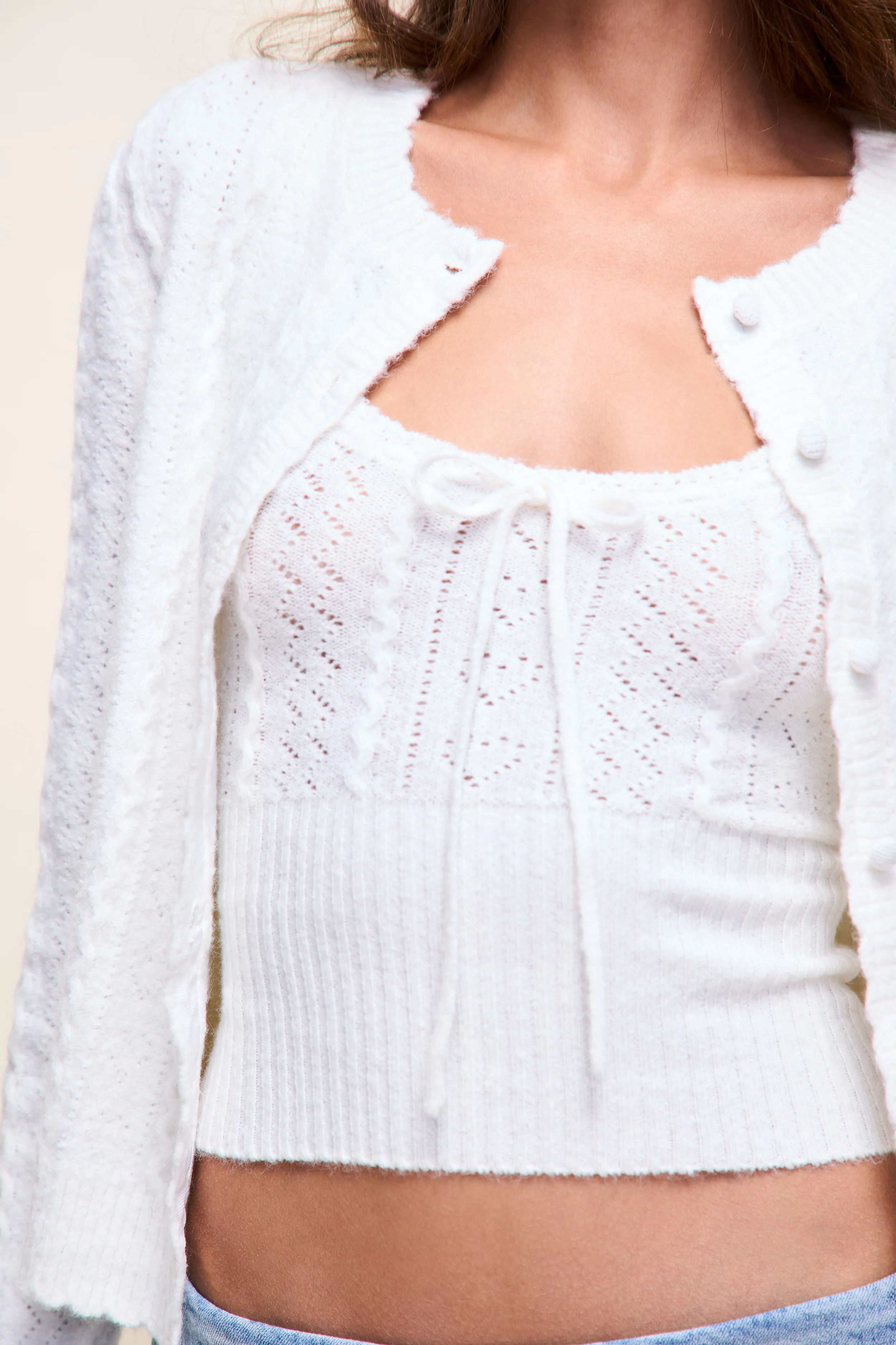 Evelina Pointelle Cardigan - Image 3