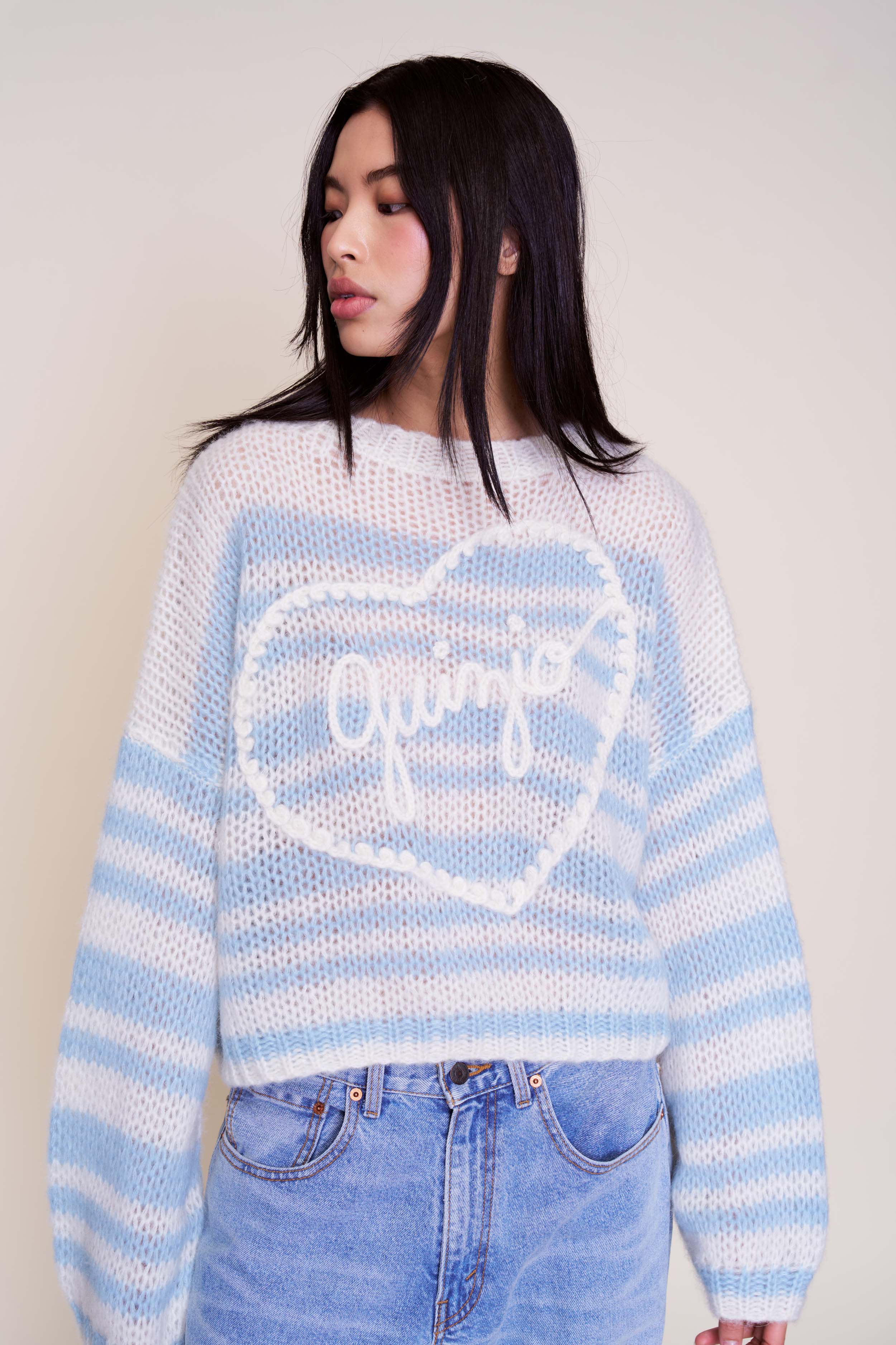 Guizio Mohair-Blend Heart Sweater - Image 3