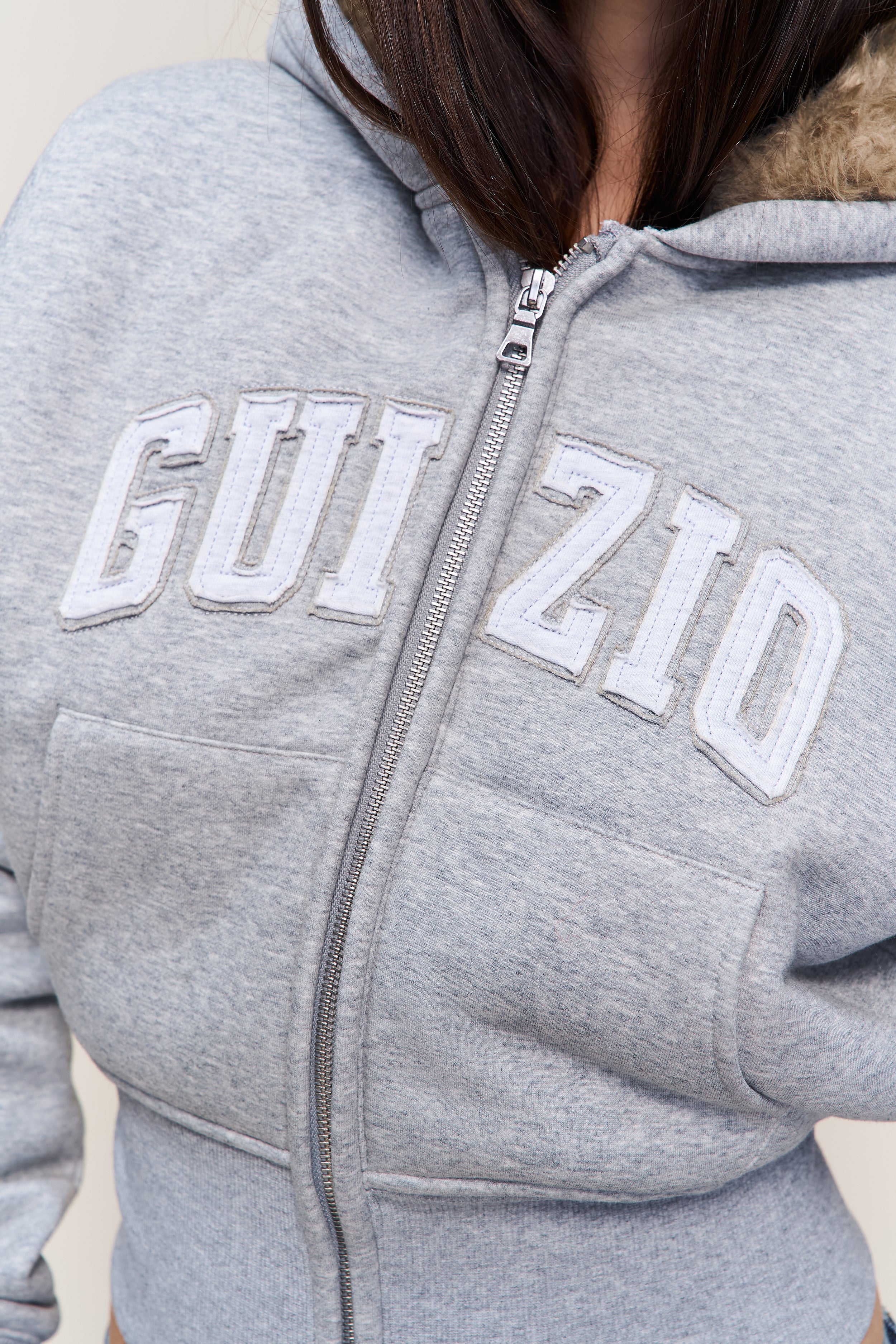 Guizio Zip Up Fitted Fur Hoodie - Image 5