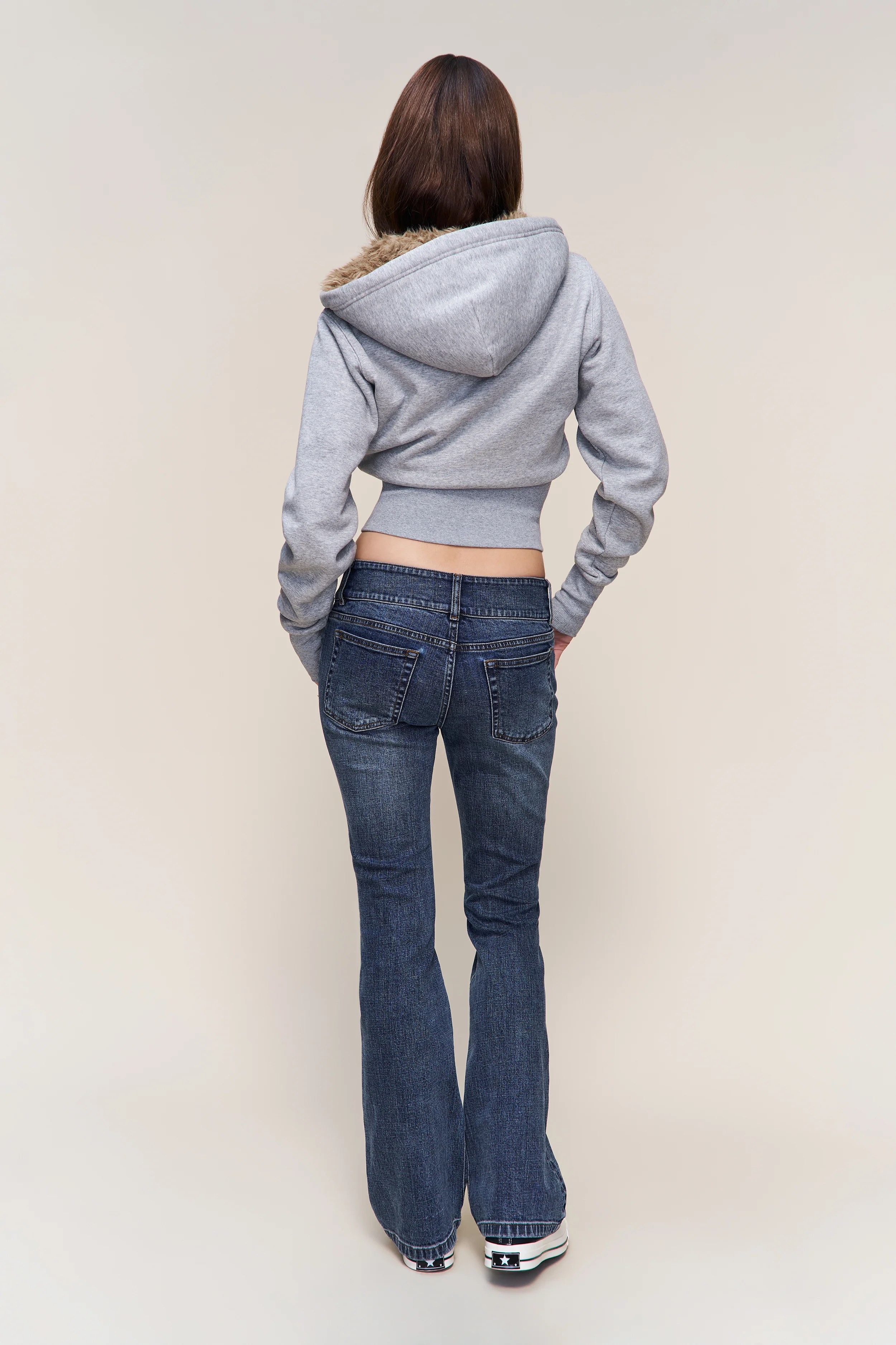 Guizio Zip Up Fitted Fur Hoodie - Image 8