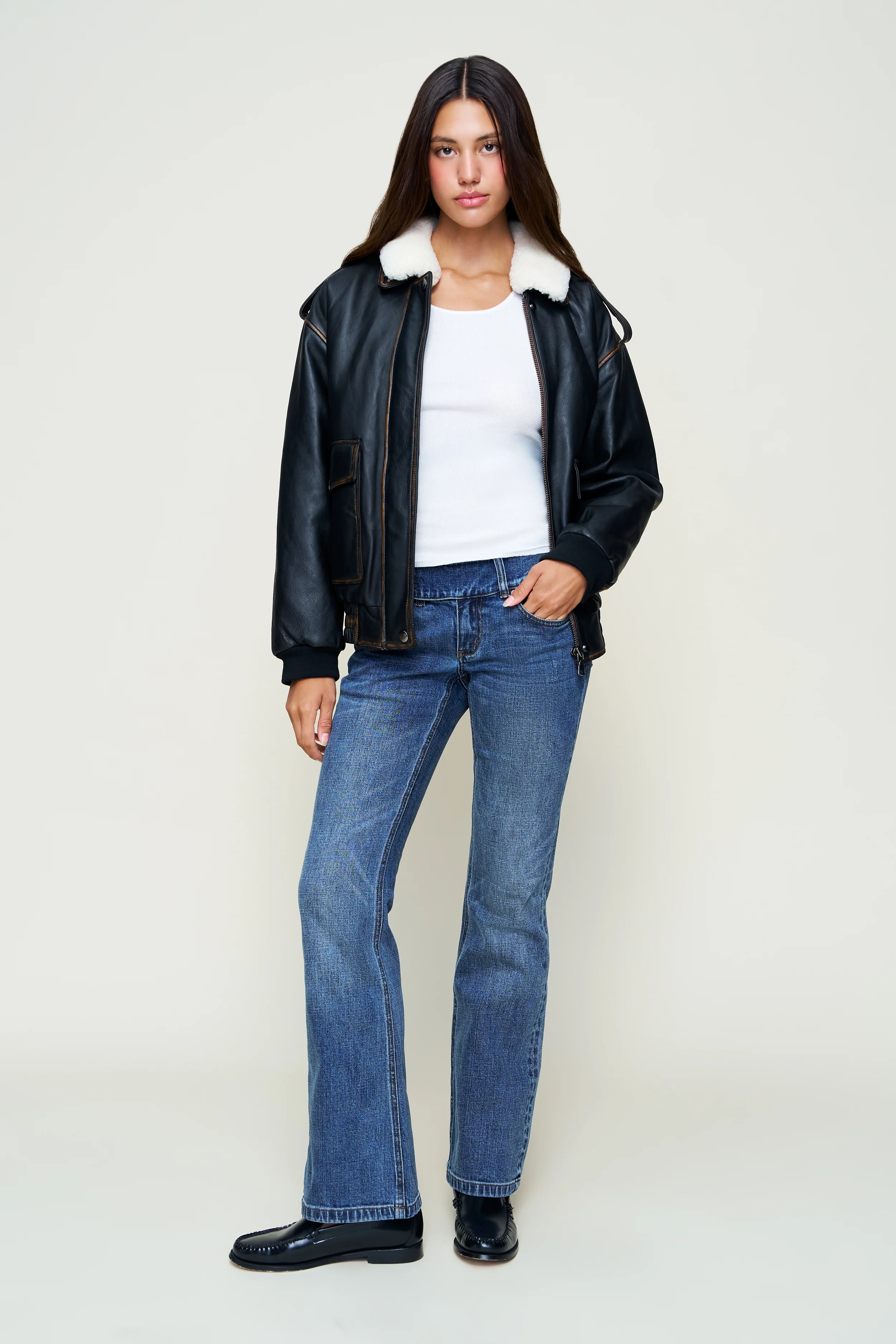 Hugo Vintage Leather Bomber - Image 2