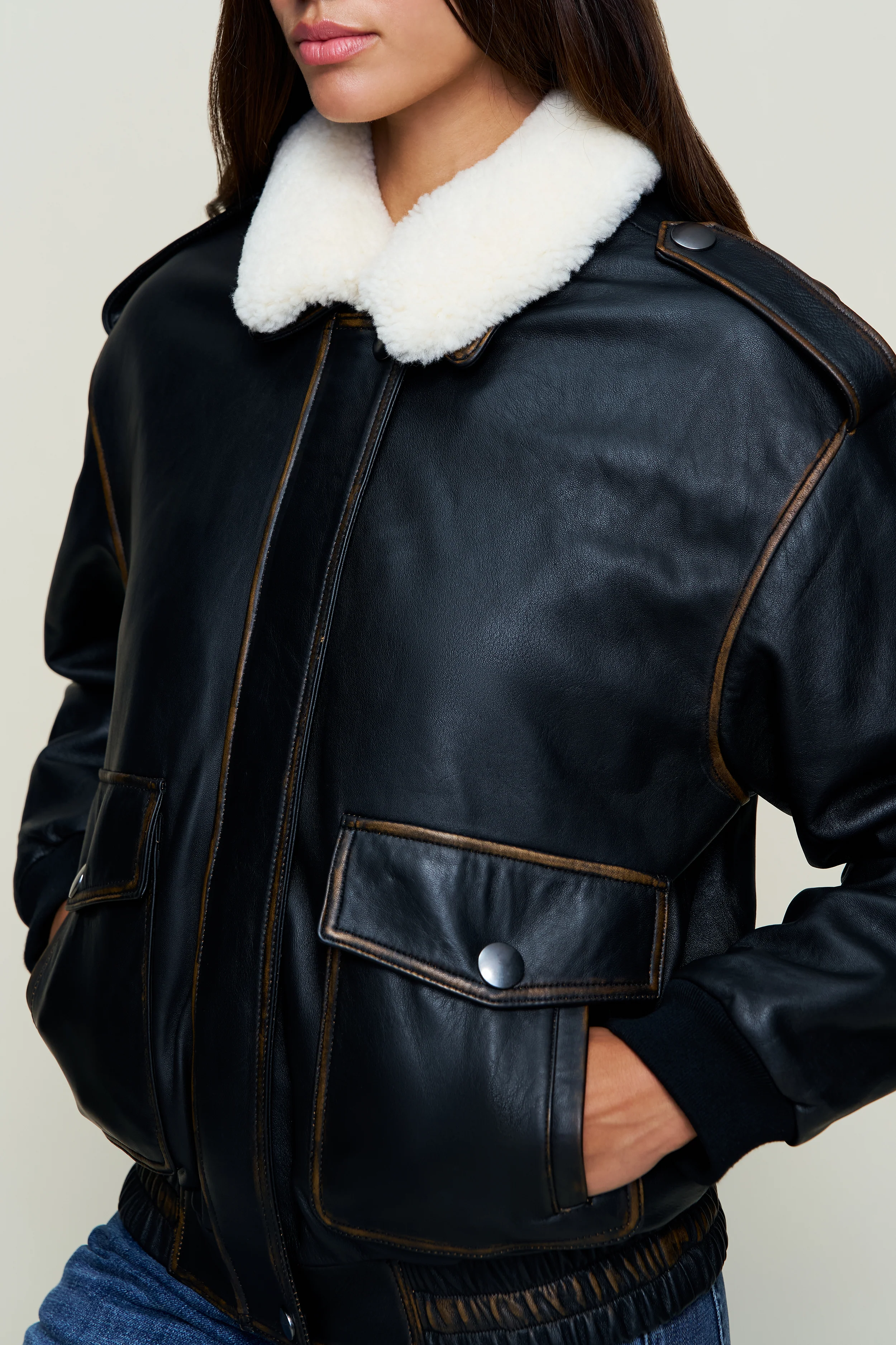 Hugo Vintage Leather Bomber - Image 5