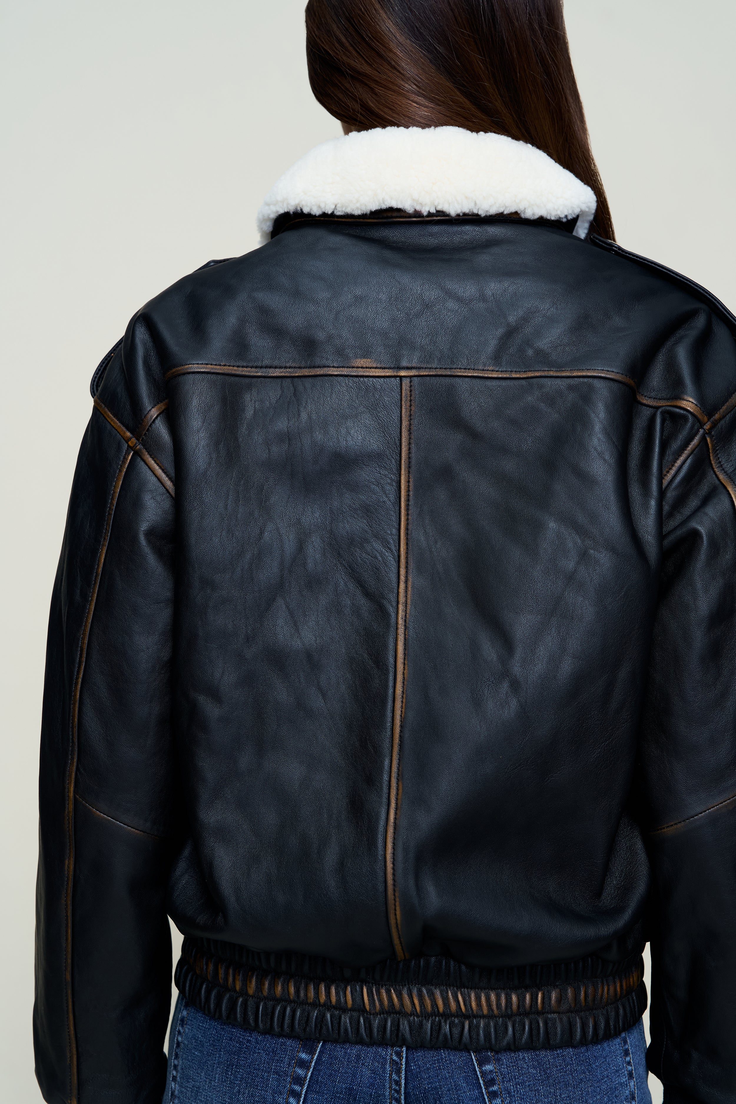 Hugo Vintage Leather Bomber - Image 6