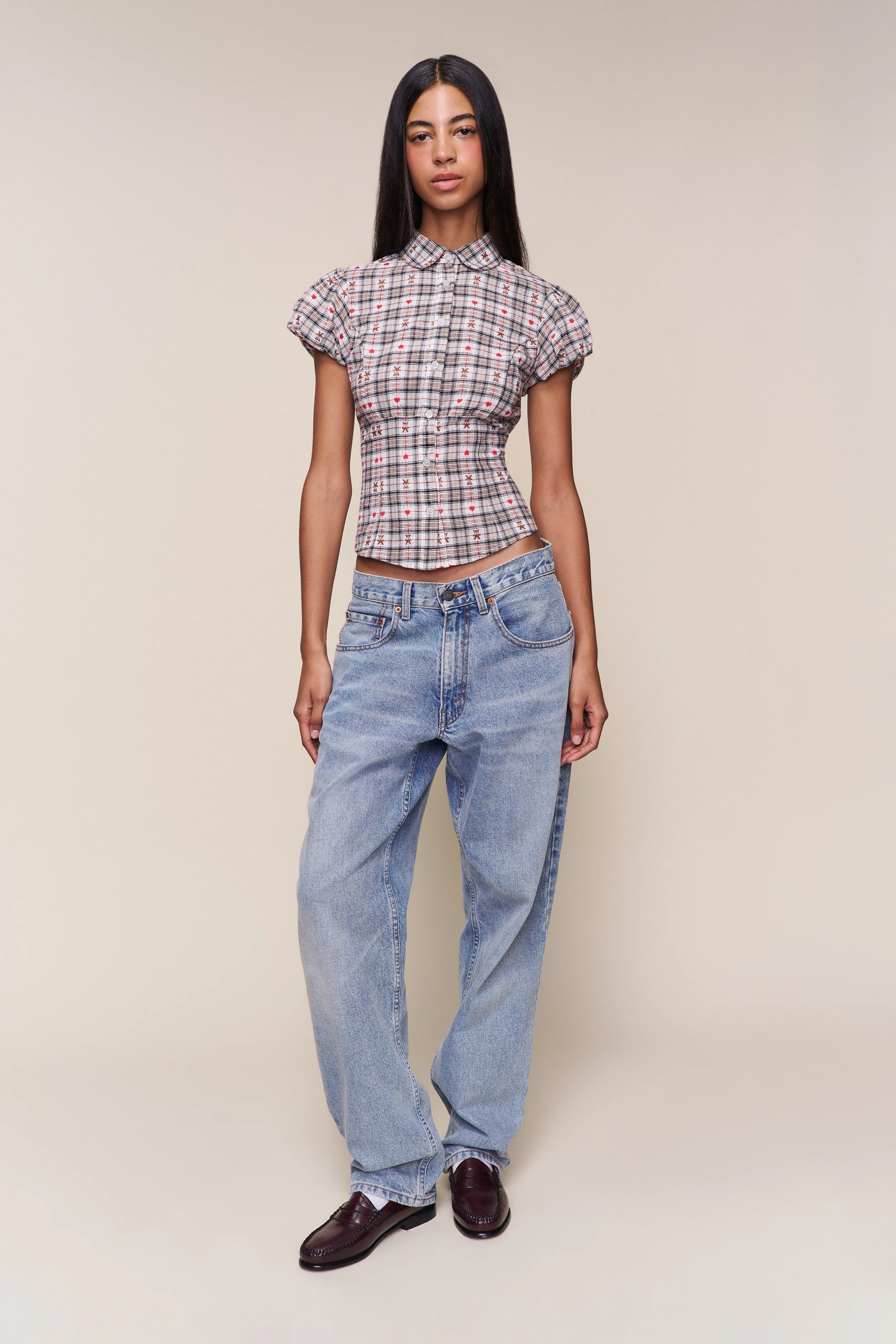 Liana Plaid Top