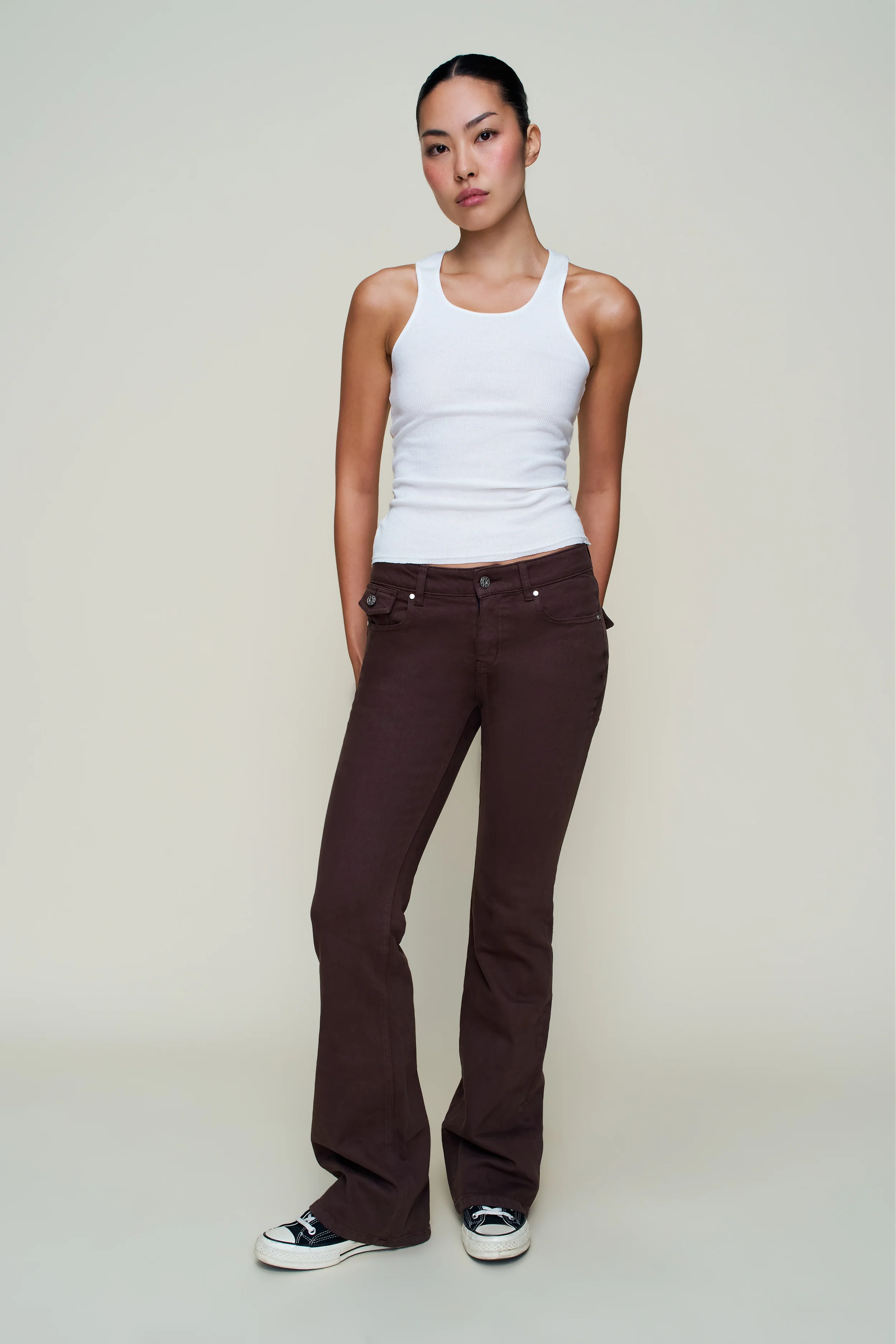 Low Rise Flare Twill Pant