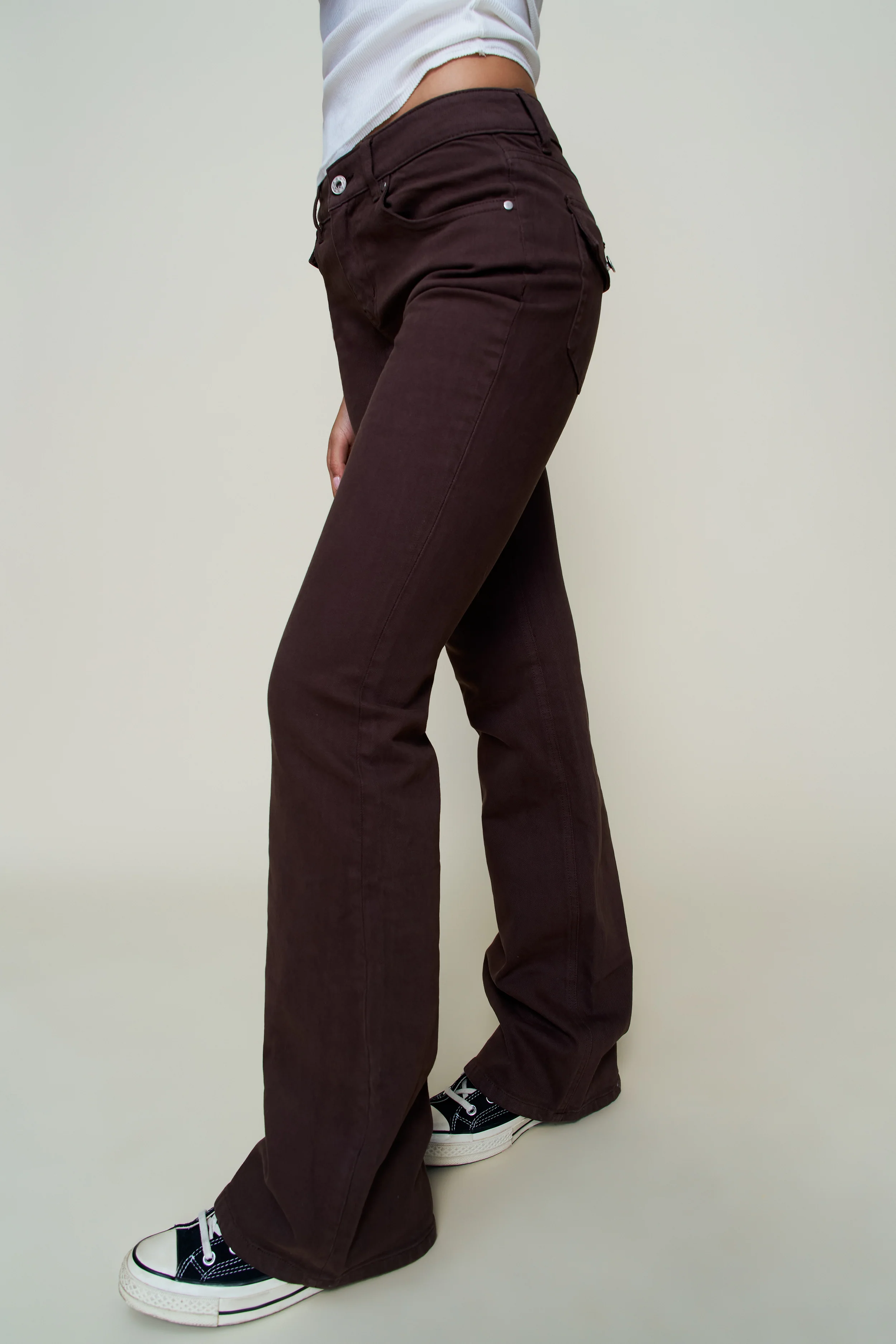 Low Rise Flare Twill Pant - Image 4
