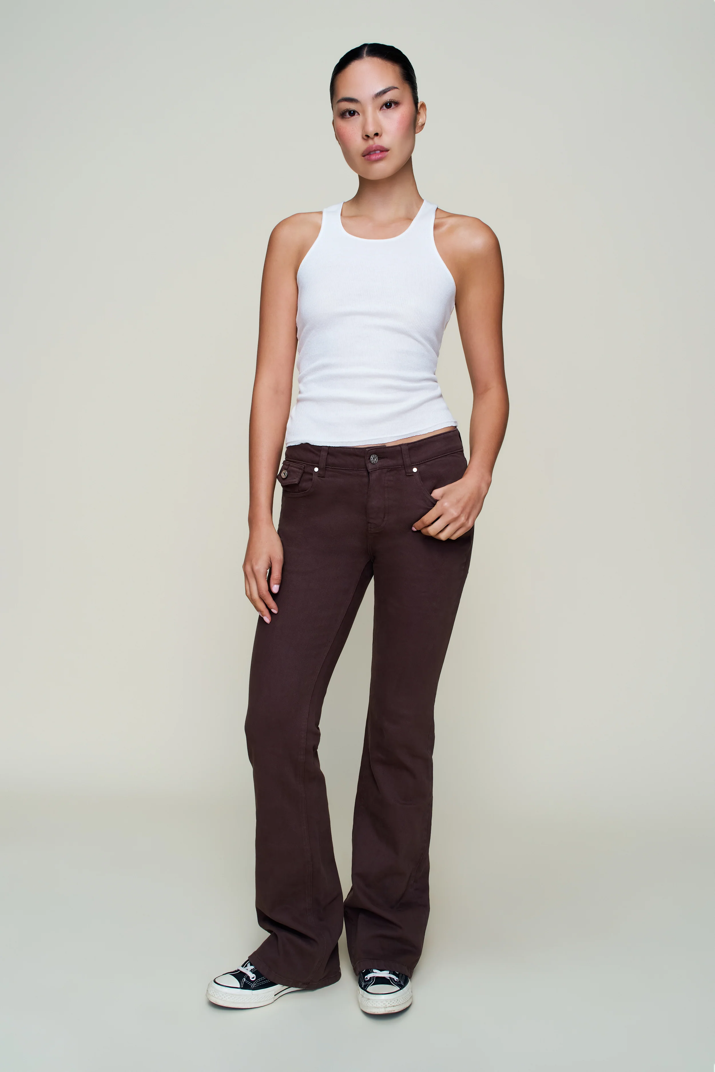 Low Rise Flare Twill Pant - Image 5