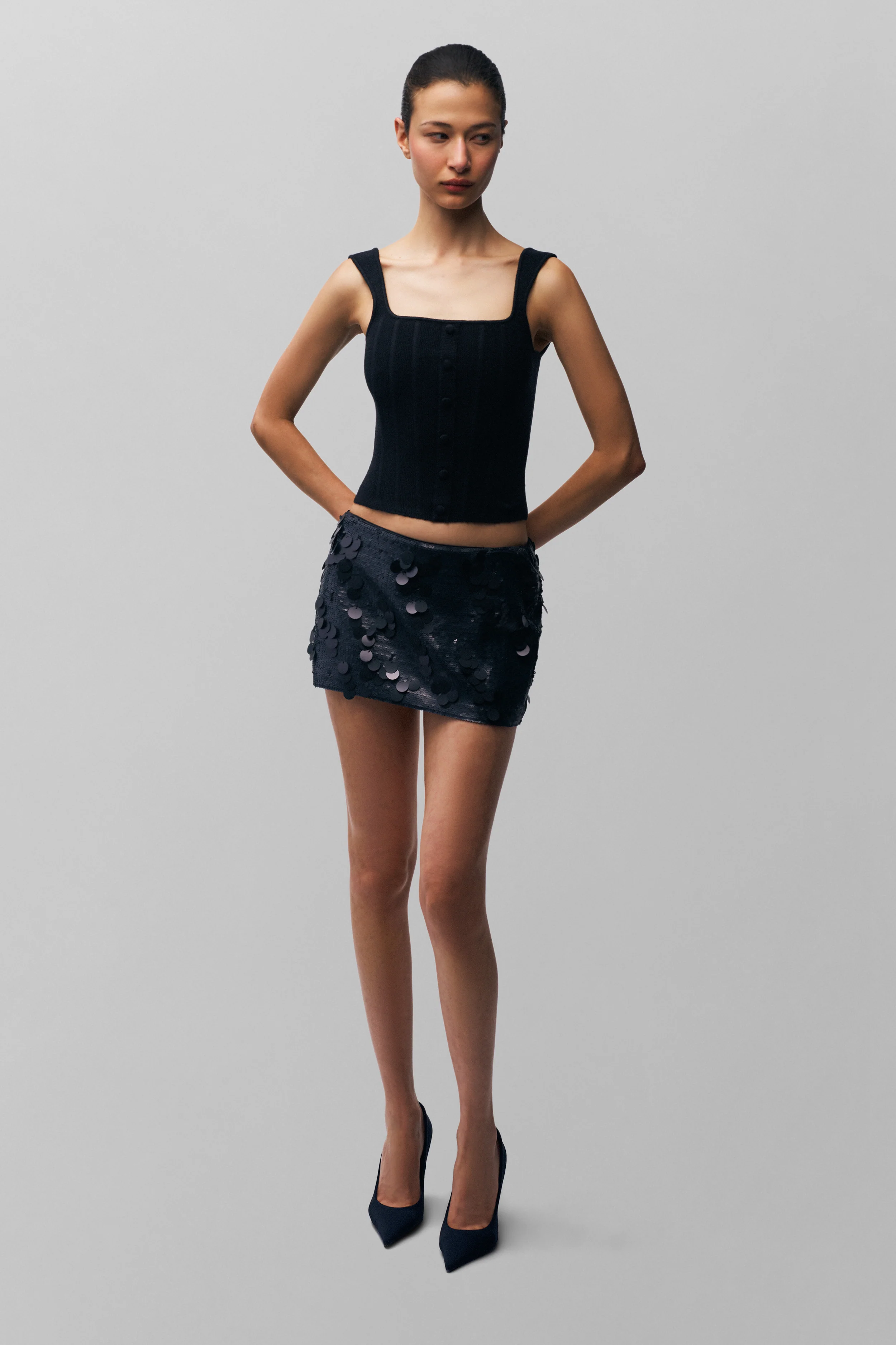 Low Rise Paillette Skirt - Image 2