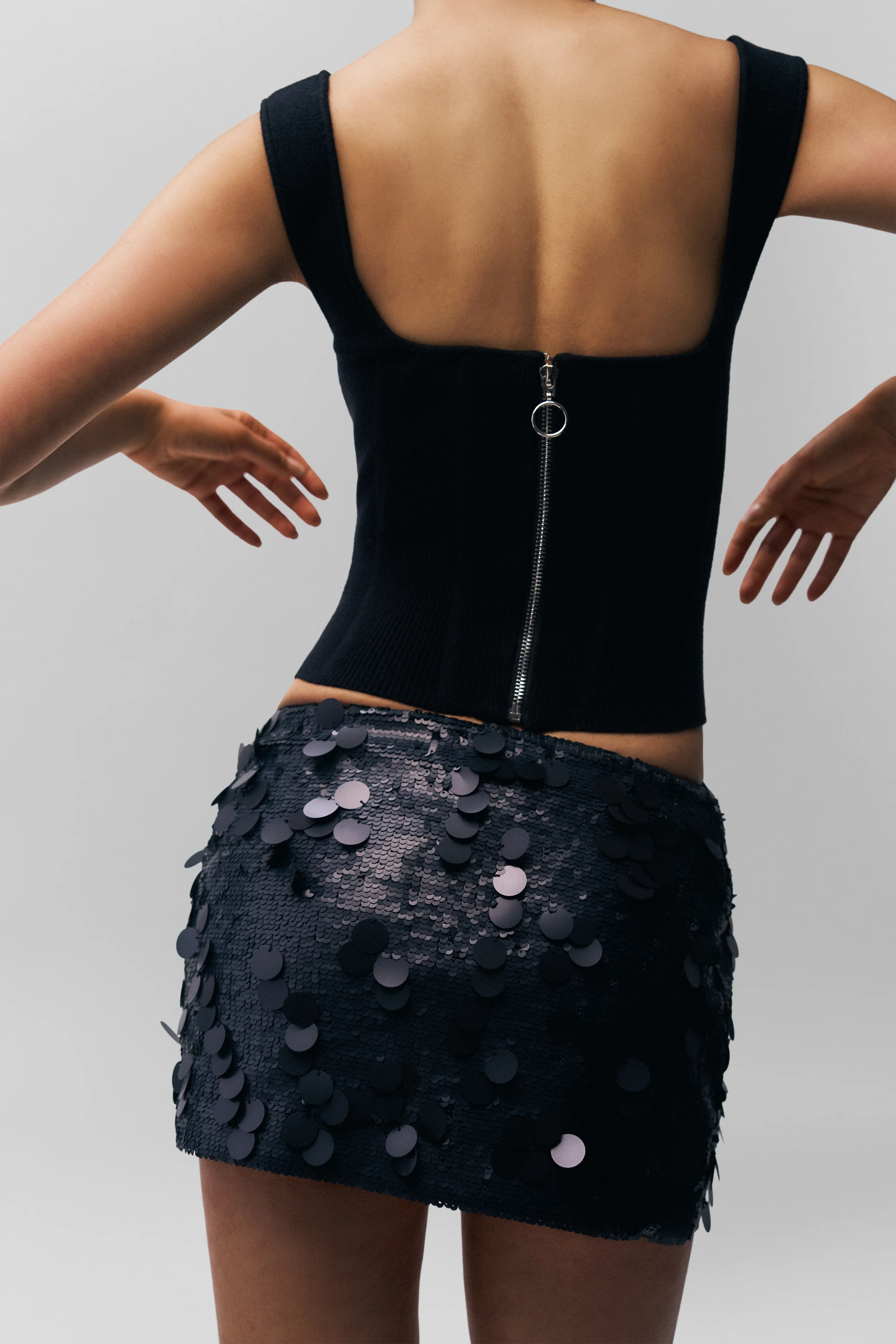 Low Rise Paillette Skirt - Image 3