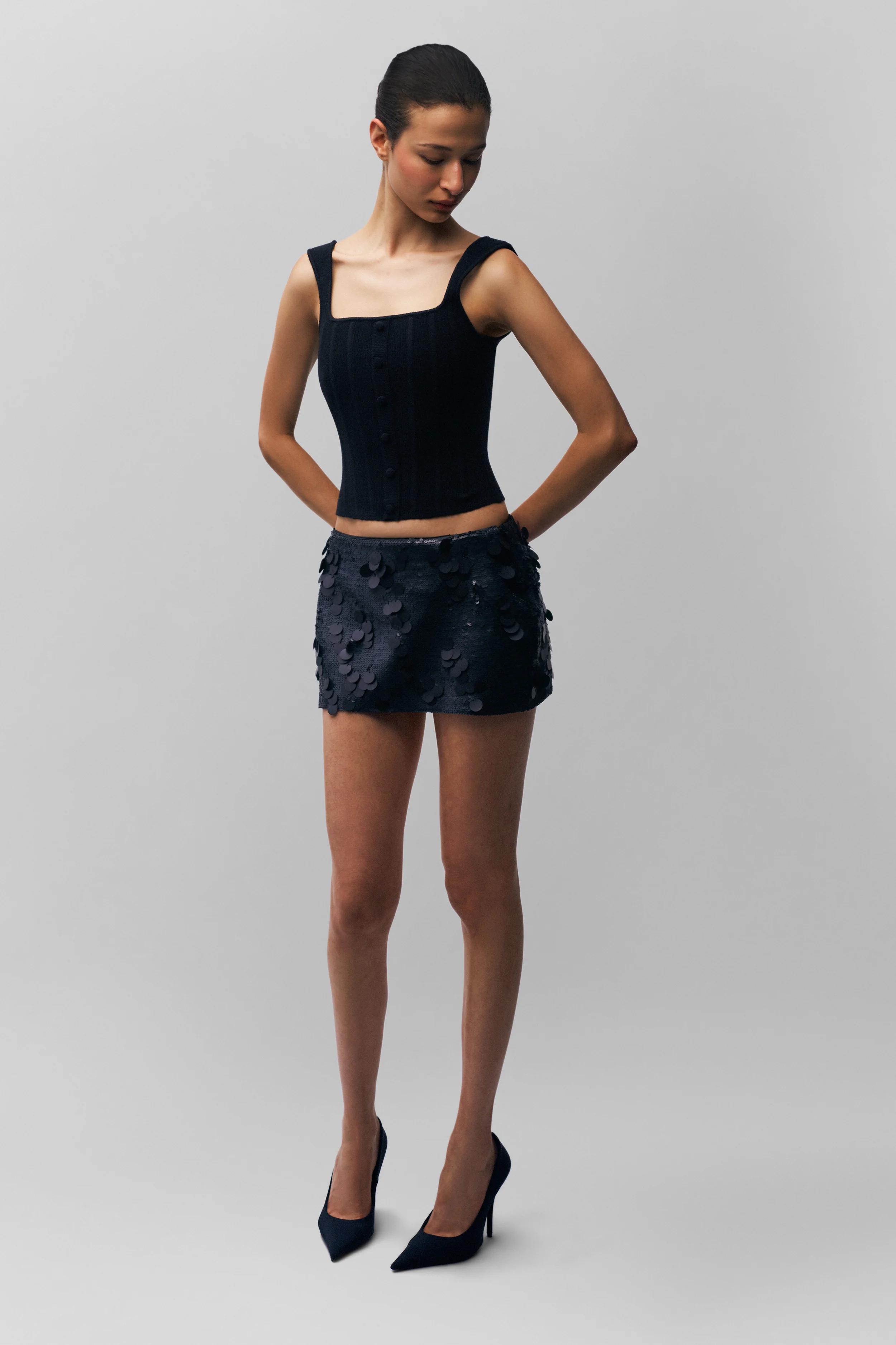 Low Rise Paillette Skirt - Image 4