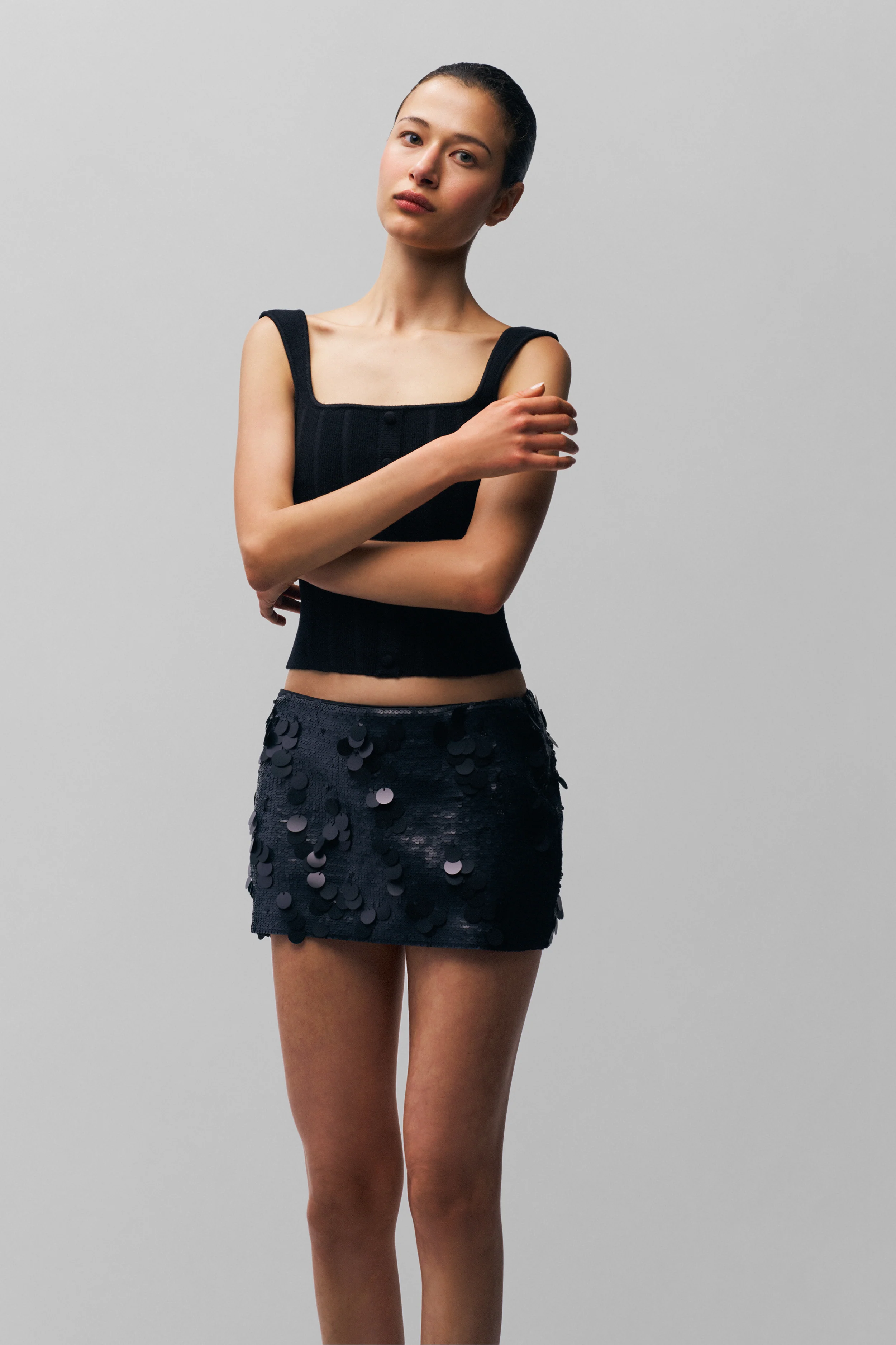 Low Rise Paillette Skirt - Image 5