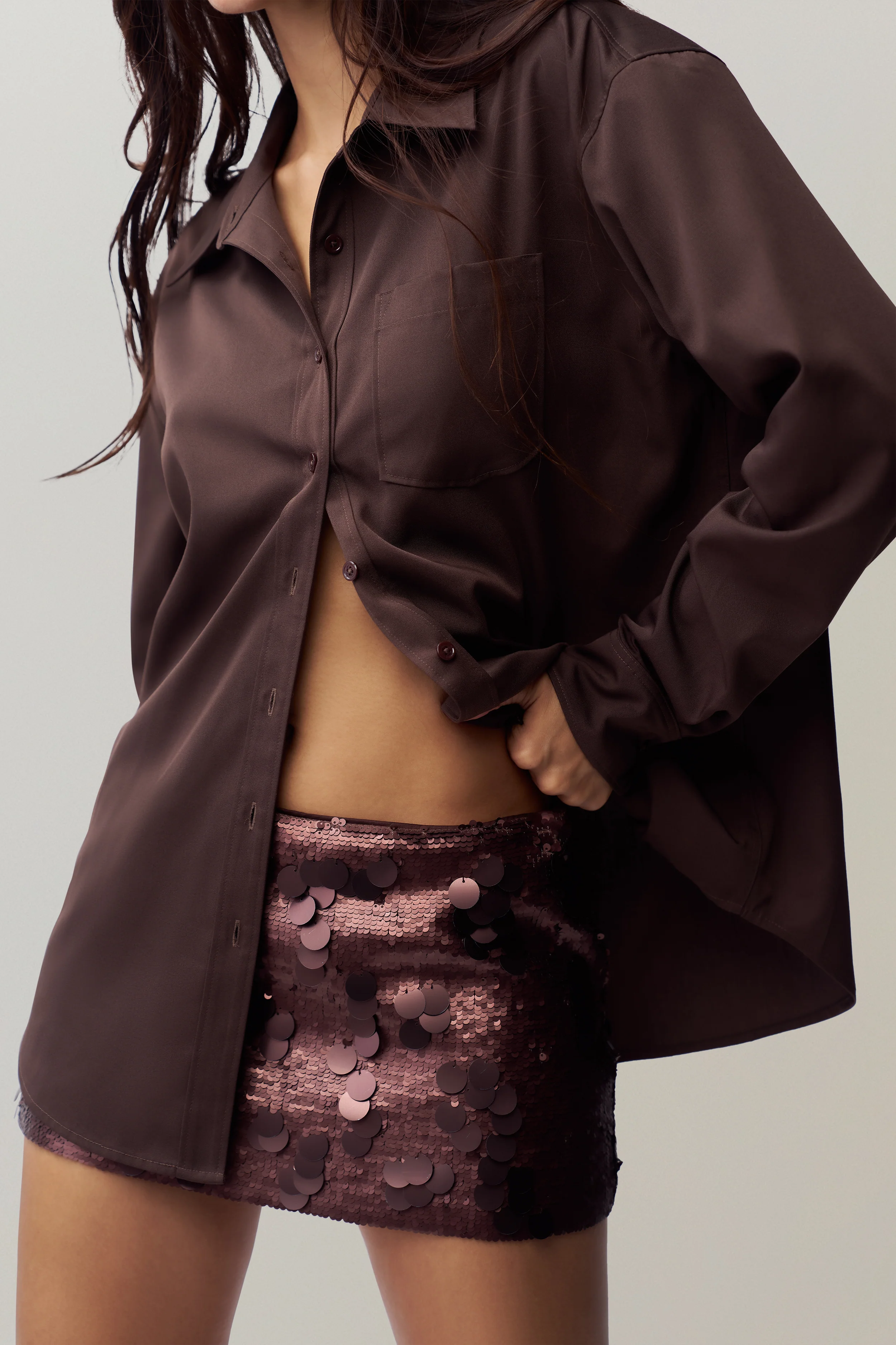 Low Rise Paillette Skirt - Image 6