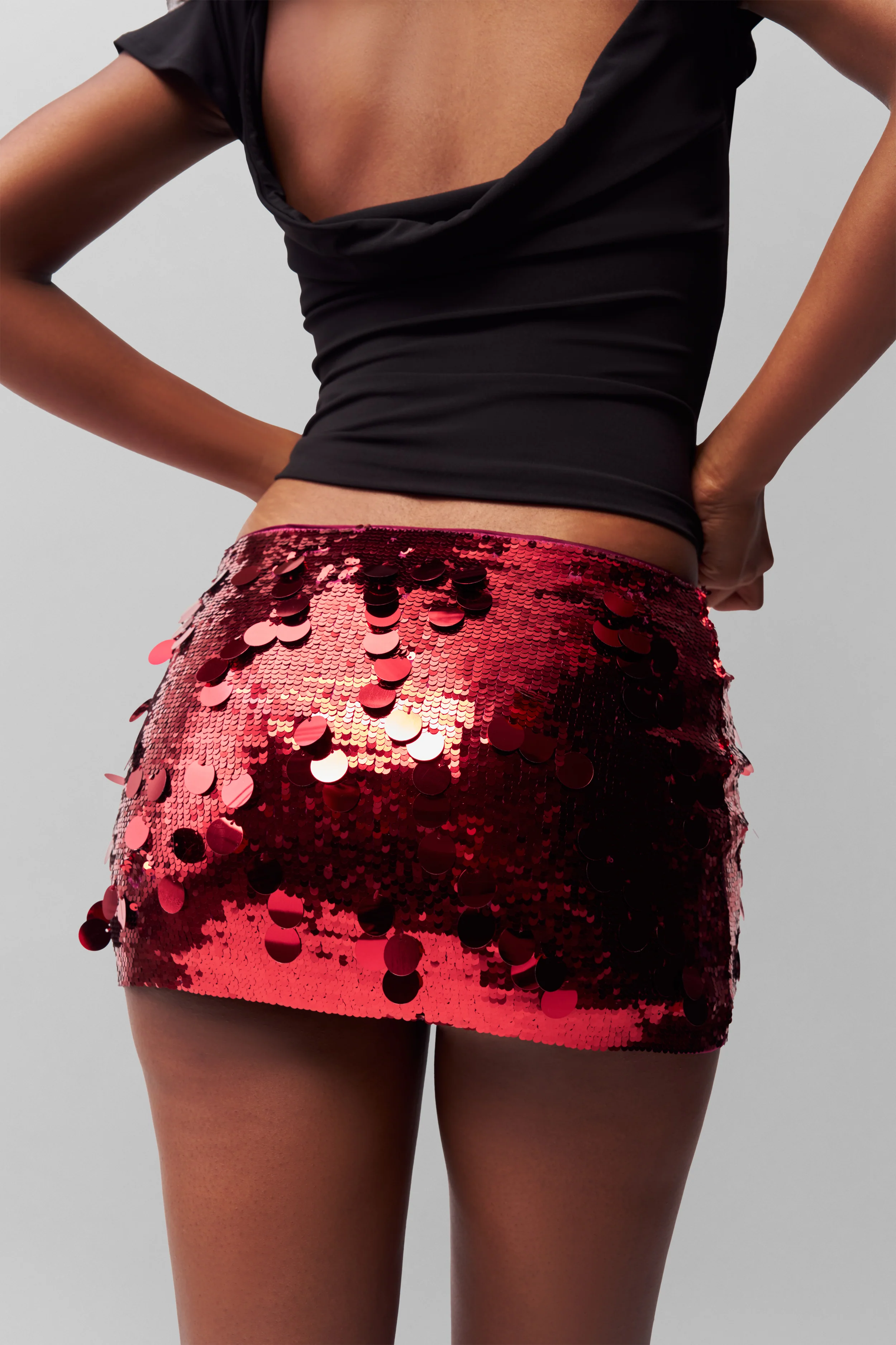 Low Rise Paillette Skirt - Image 3