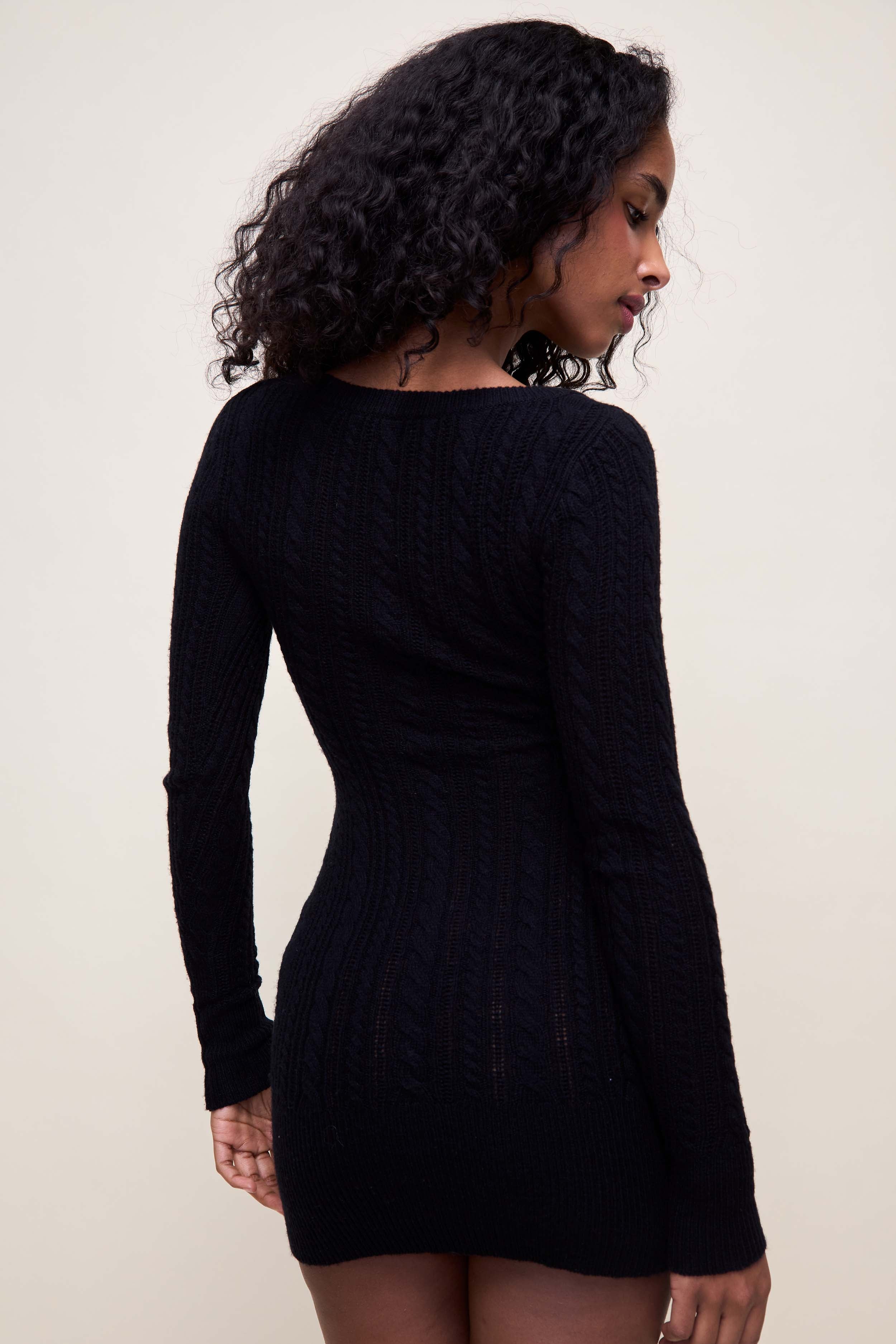 Poet Cable Knit Mini Dress - Image 6