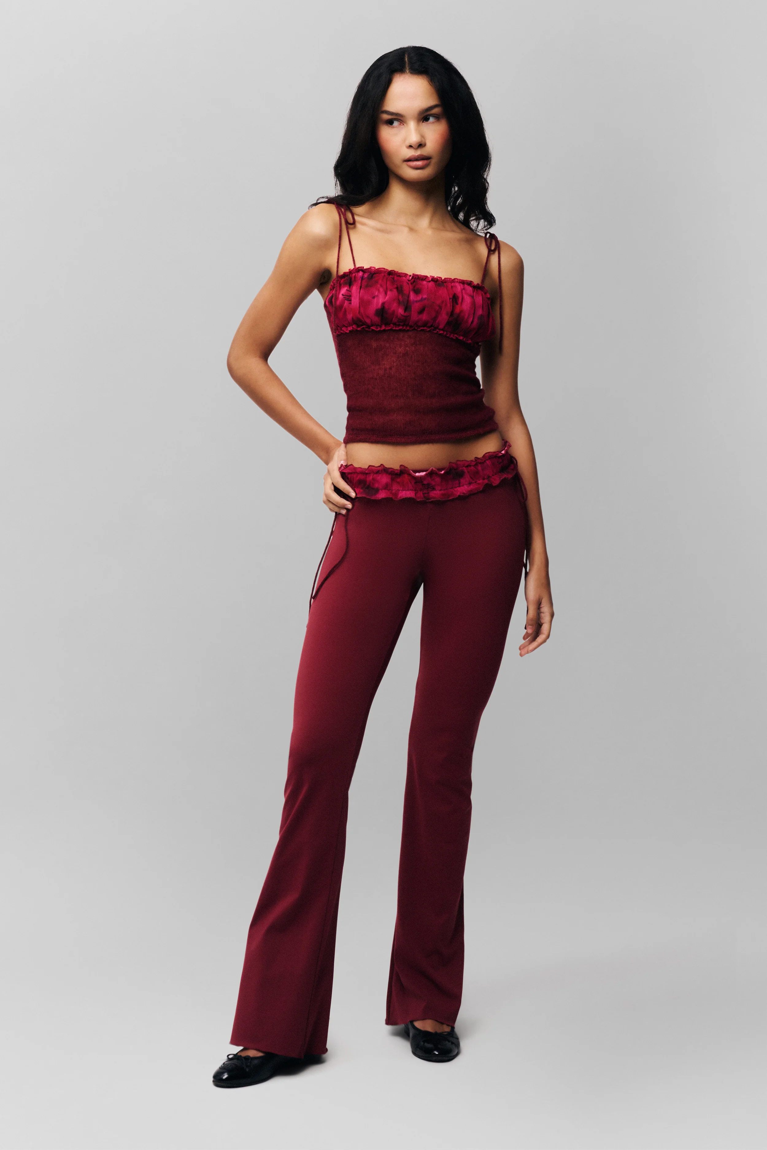 Ruched Chiffon Knit Tank - Image 2