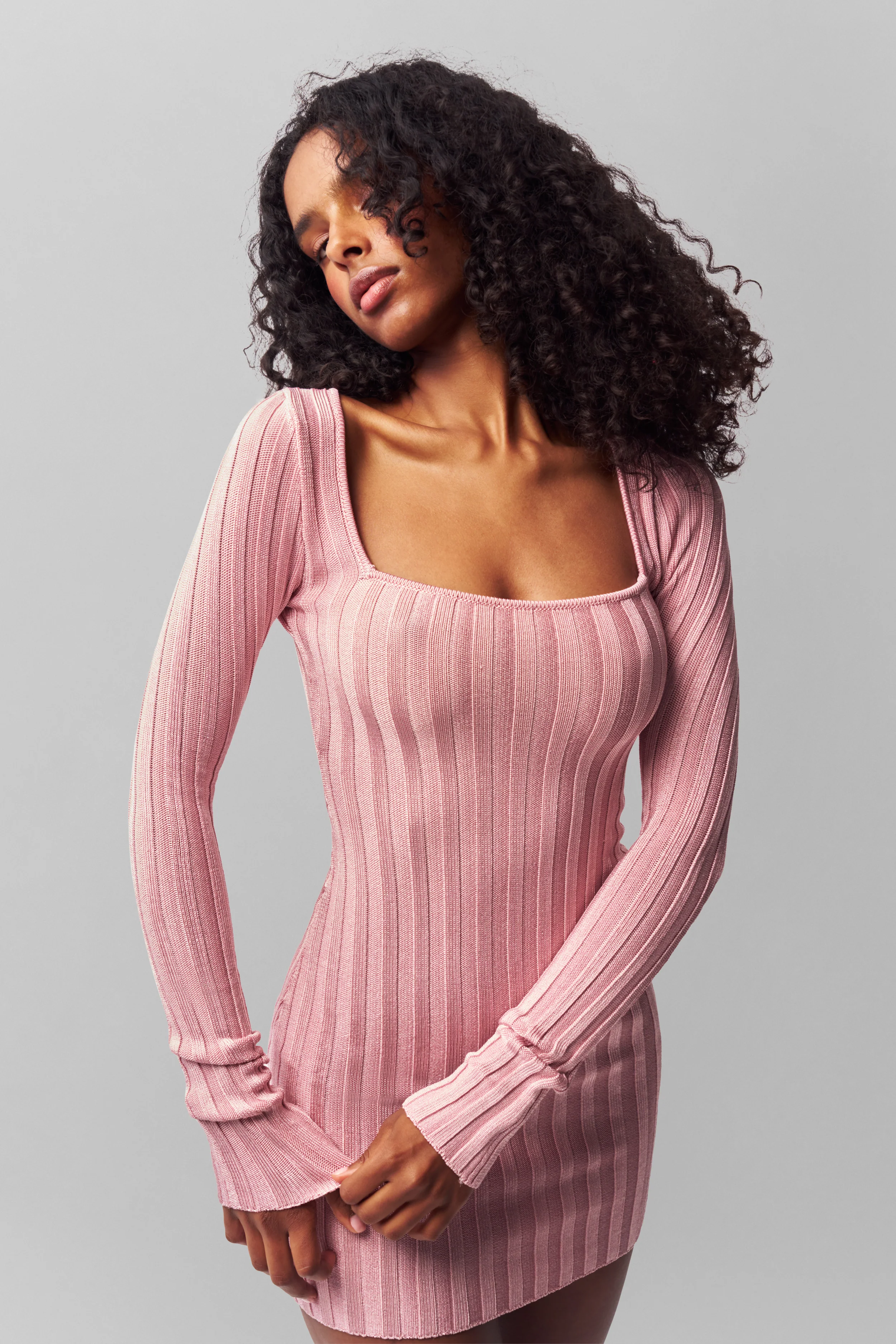 Slinky Rib Mini Dress - Image 5