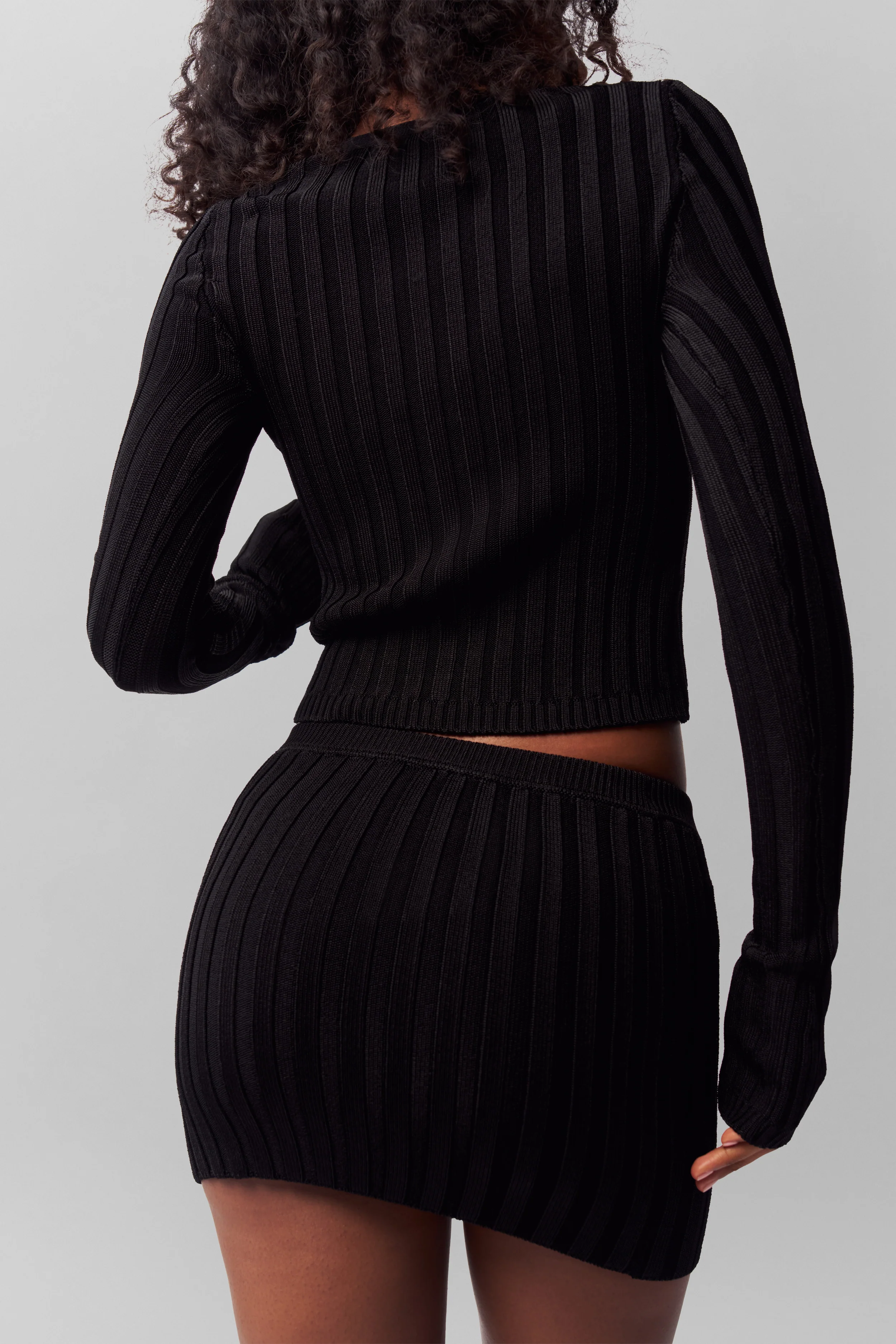 Slinky Rib Mini Skirt - Image 4