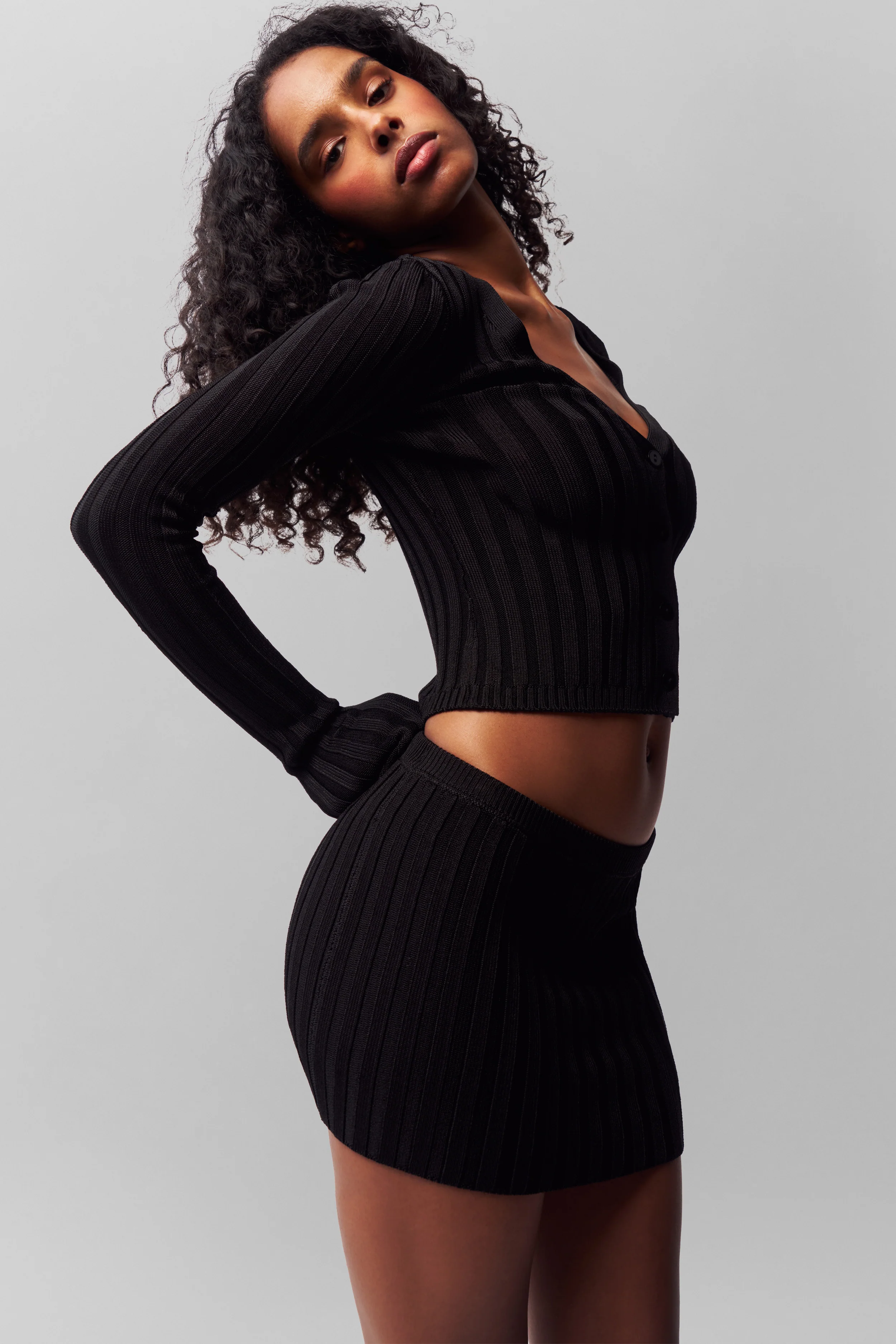 Slinky Rib Mini Skirt - Image 5