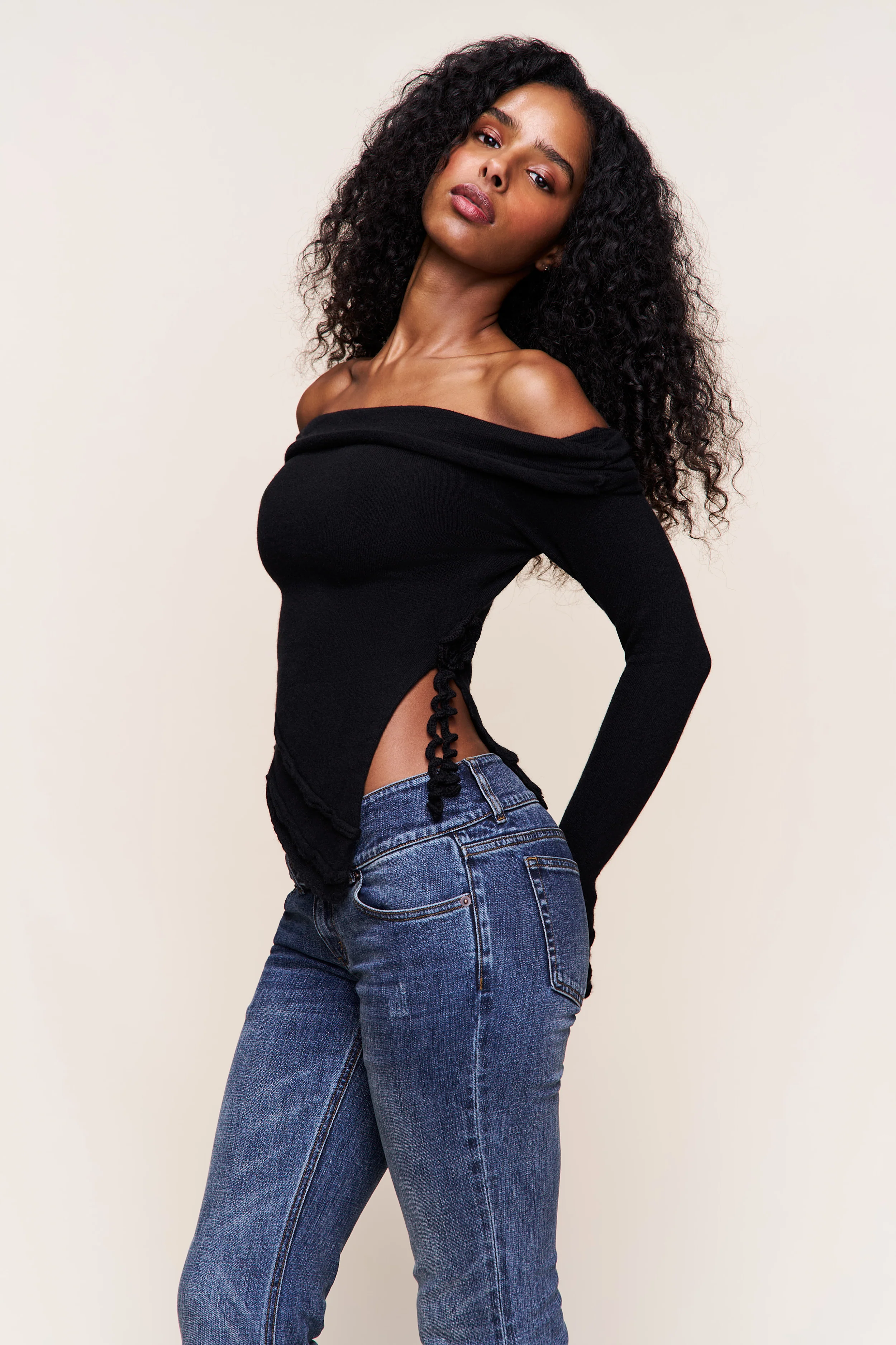 Soler Fold Over Knit Top - Image 2