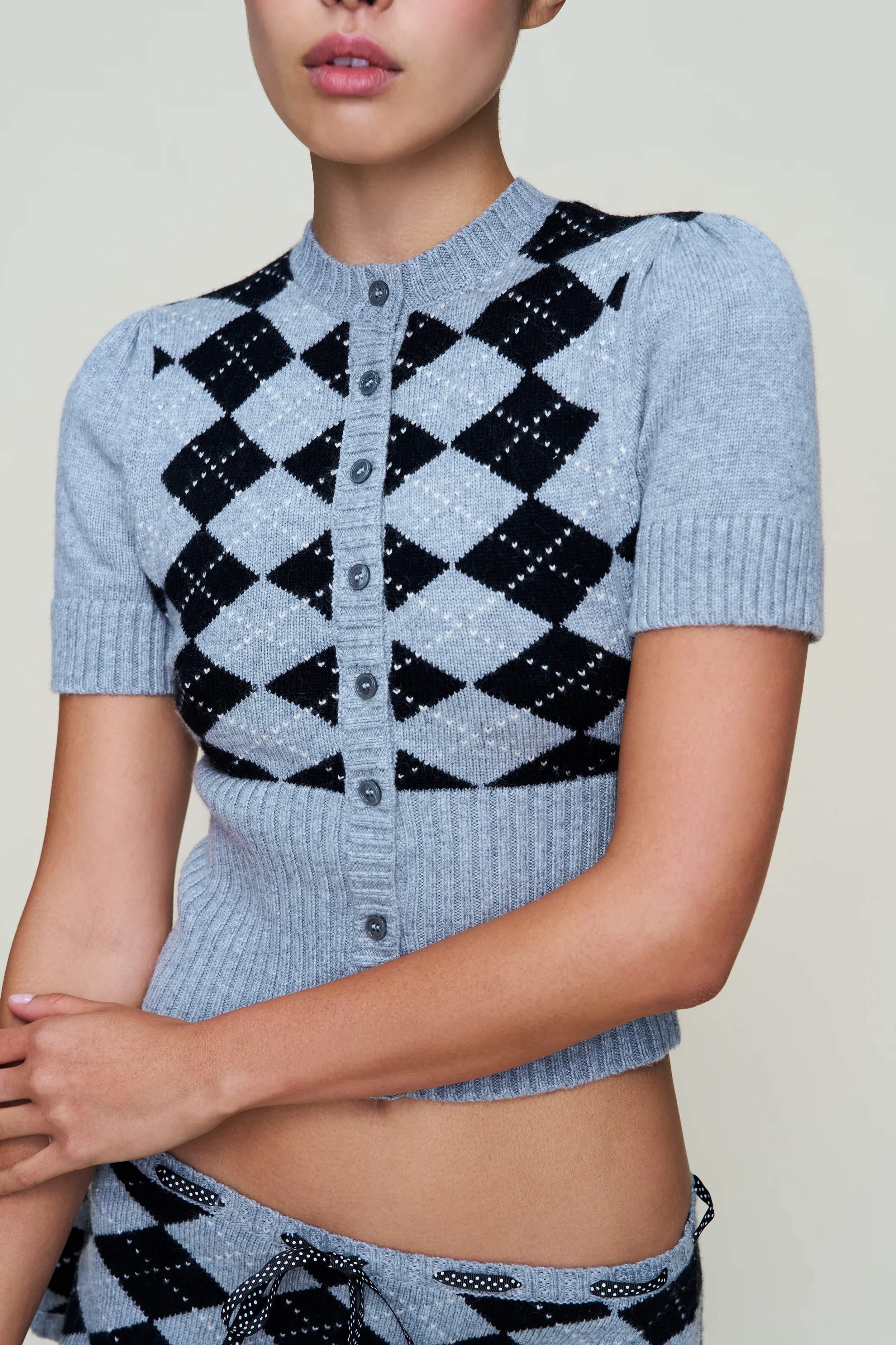 The Sweet Argyle Wool Cardigan - Image 4