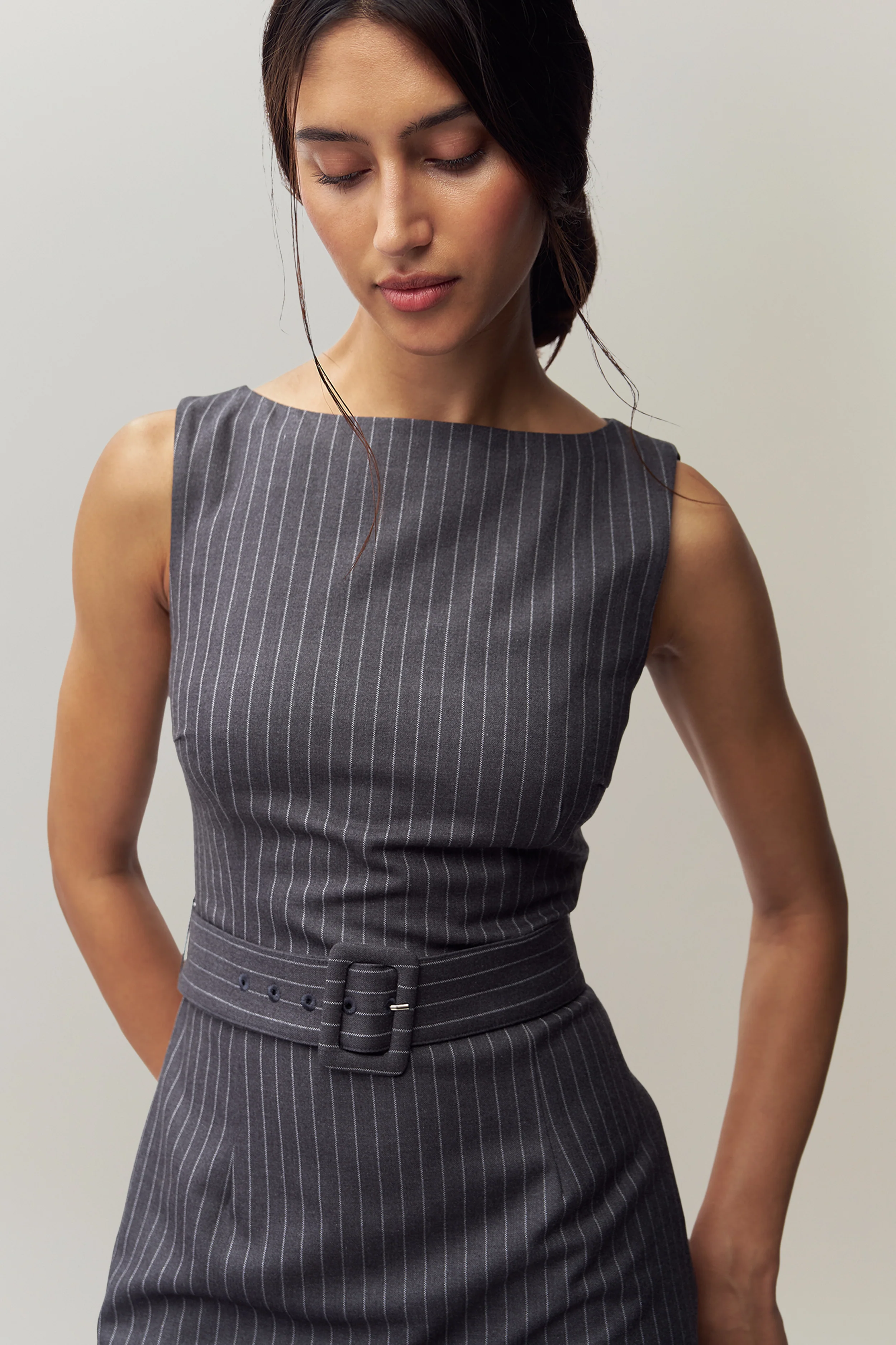 Via Pinstripe Dress - Image 4